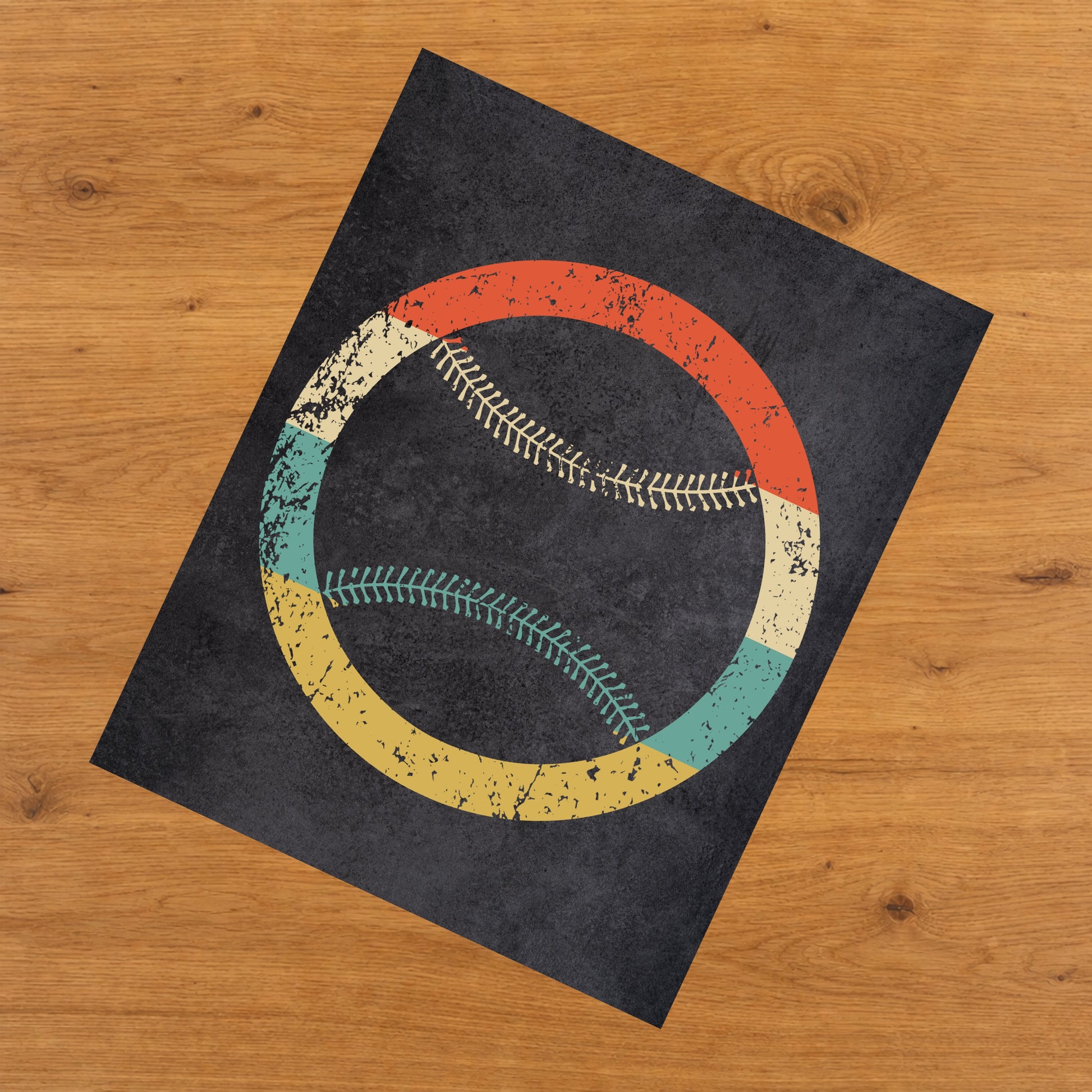 Baseball Softball Sports Icon Retro 8"x10" Wall Art Print