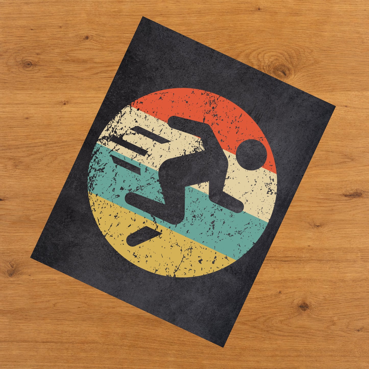 Runner Running Sports Icon Retro 8"x10" Wall Art Print