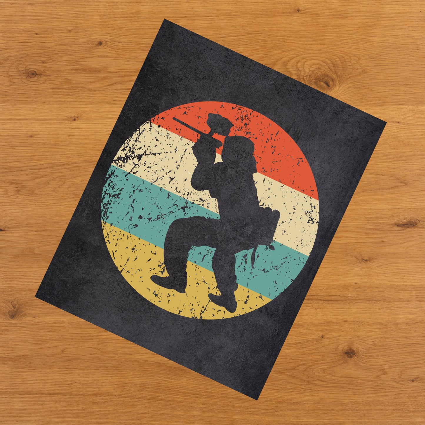 Paintball Player Sports Icon Retro 8"x10" Wall Art Print