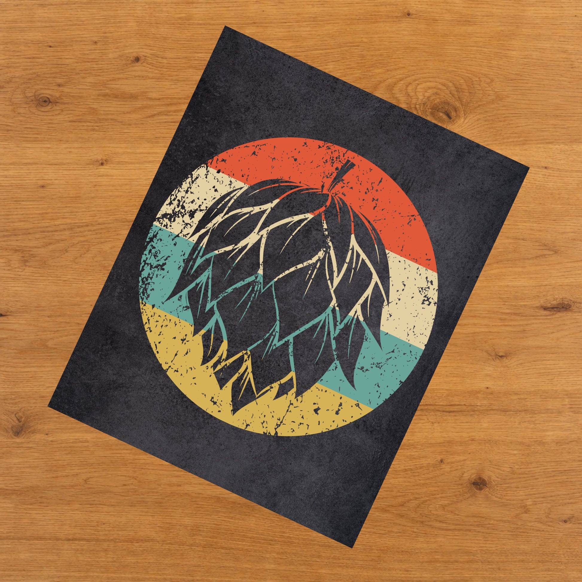 Craft Beer Hops Icon Retro 8"x10" Wall Art Print
