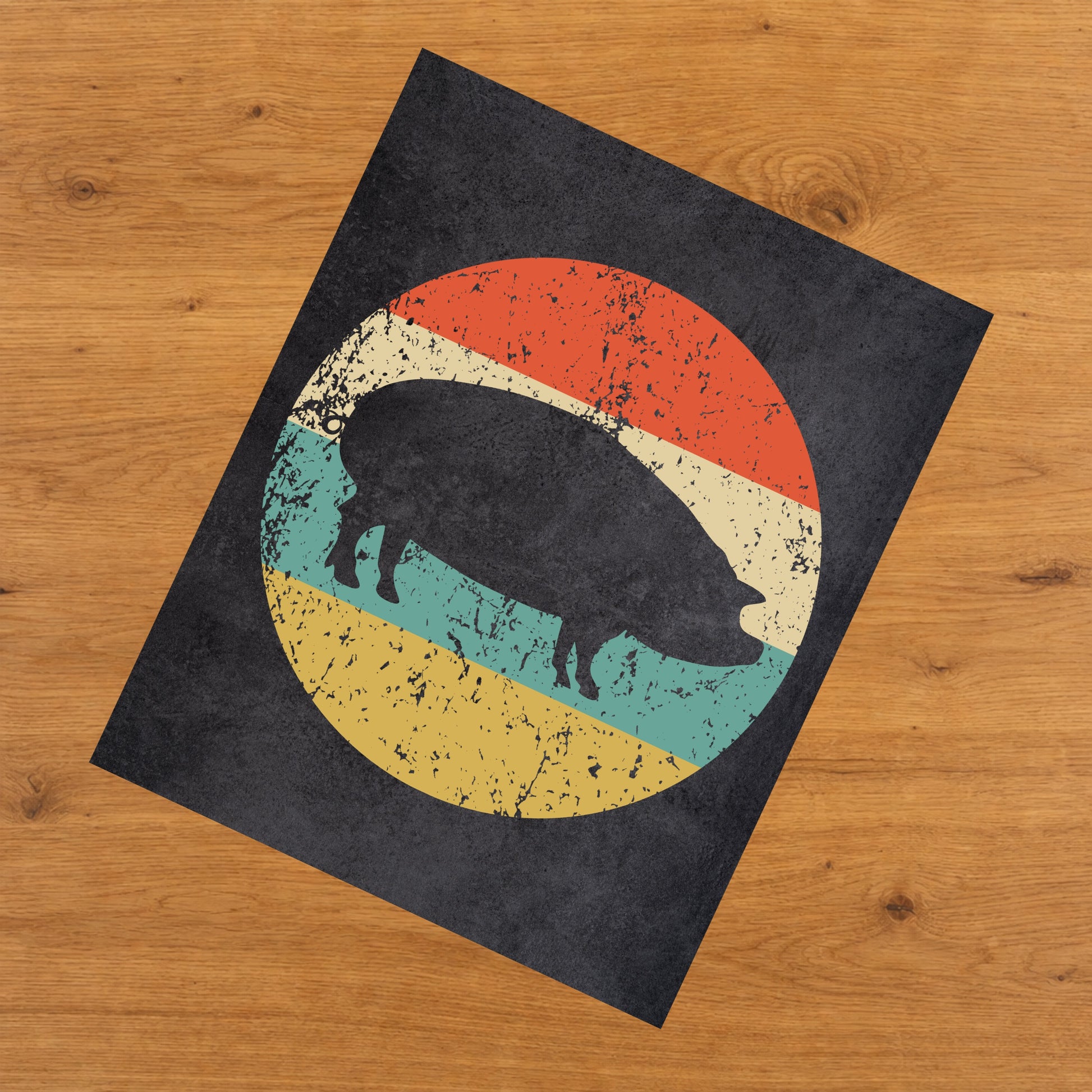 Pig Roast Icon Retro 8"x10" Wall Art Print