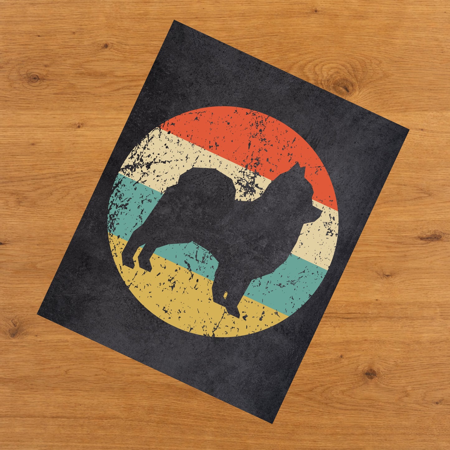 Pomeranian Dog Icon Retro 8"x10" Wall Art Print