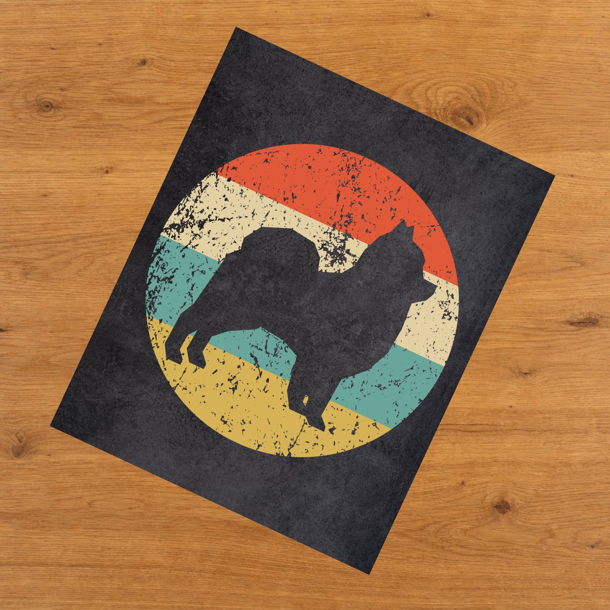 Pomeranian Dog Icon Retro 8"x10" Wall Art Print