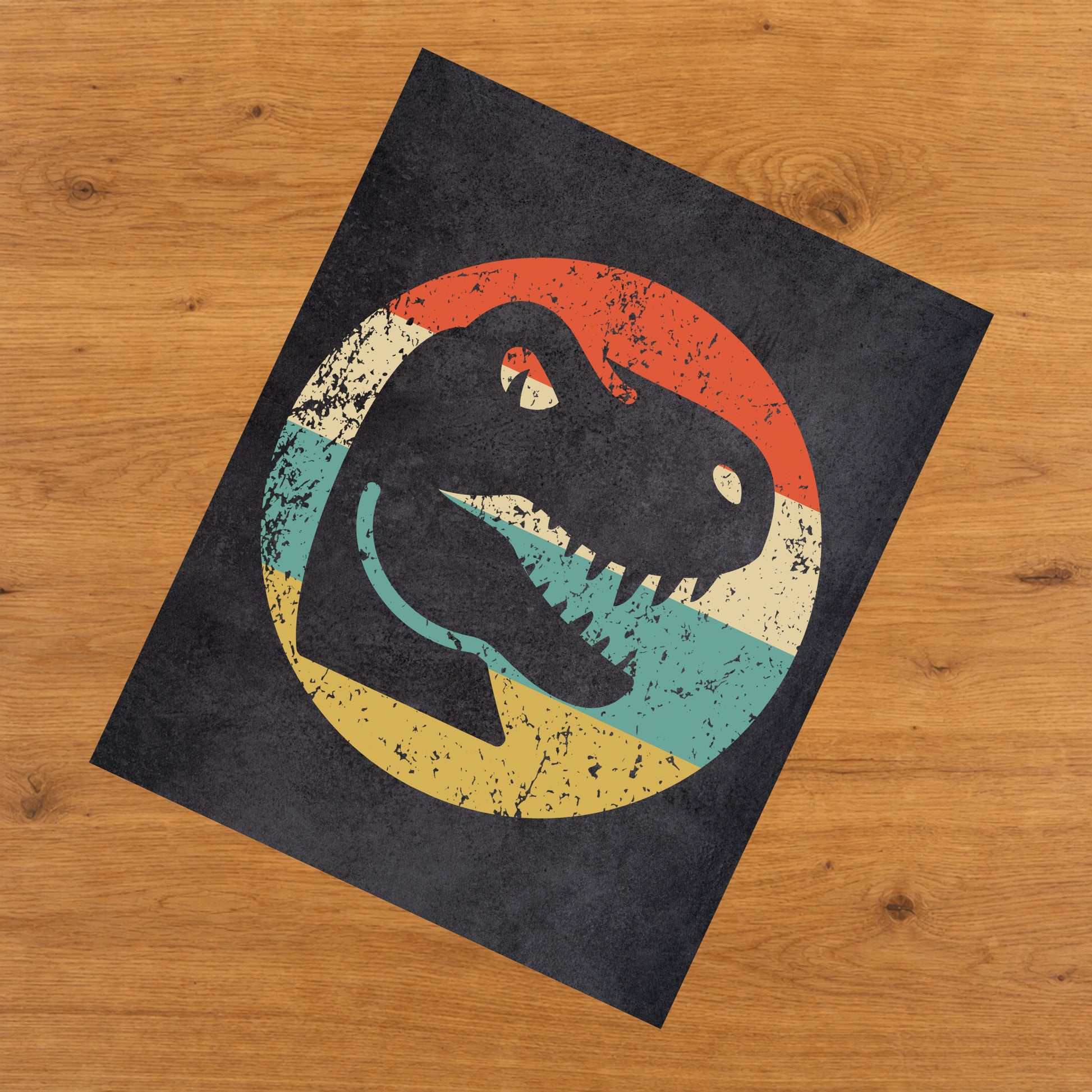 Tyrannosaurus Rex T Rex Dinosaur Icon Retro 8"x10" Wall Art Print