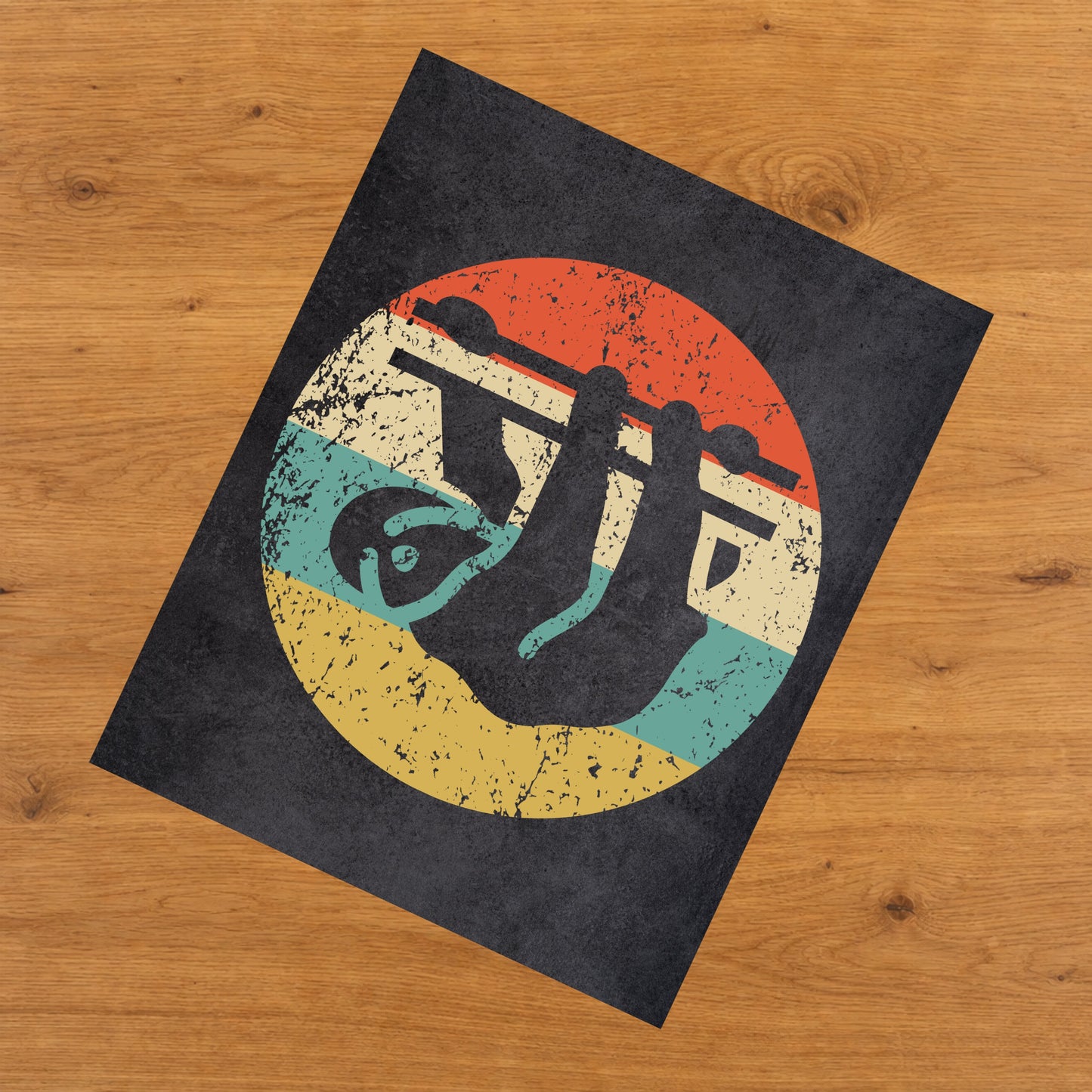 Sloth Animal Icon Retro 8"x10" Wall Art Print