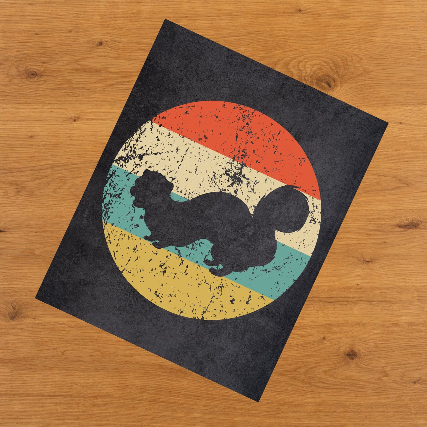Ferret Animal Icon Retro 8"x10" Wall Art Print