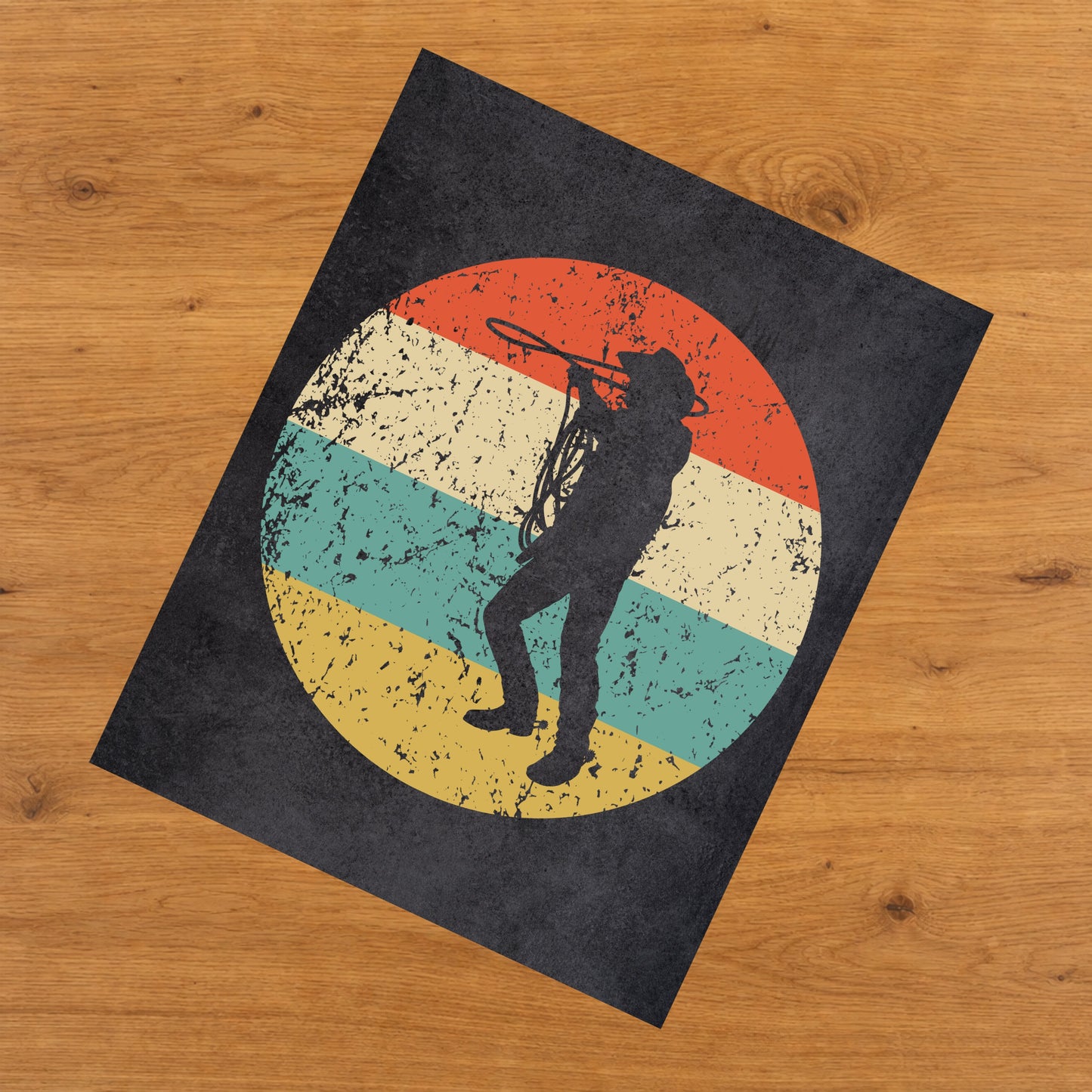Cowboy Wild West Icon Retro 8"x10" Wall Art Print