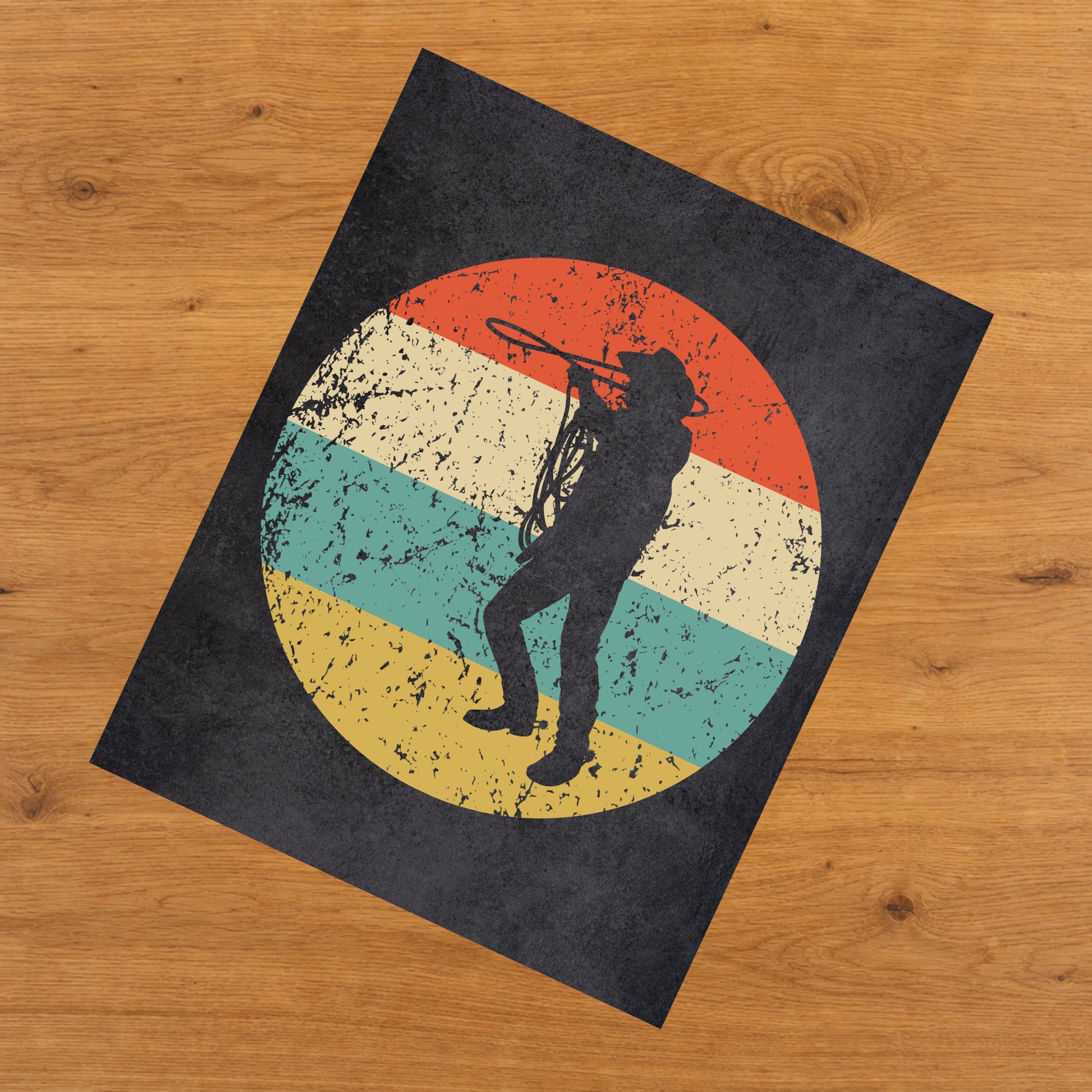 Cowboy Wild West Icon Retro 8"x10" Wall Art Print