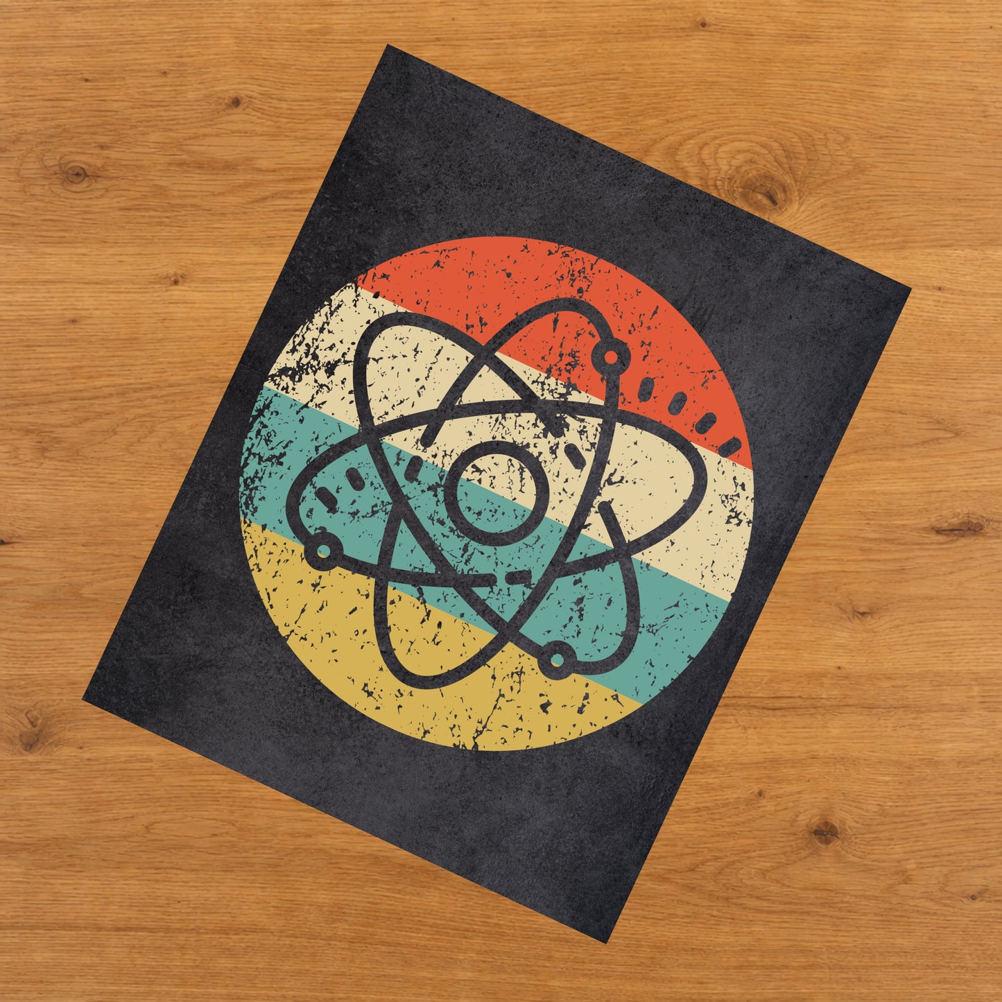 Atom Science Icon Retro 8"x10" Wall Art Print