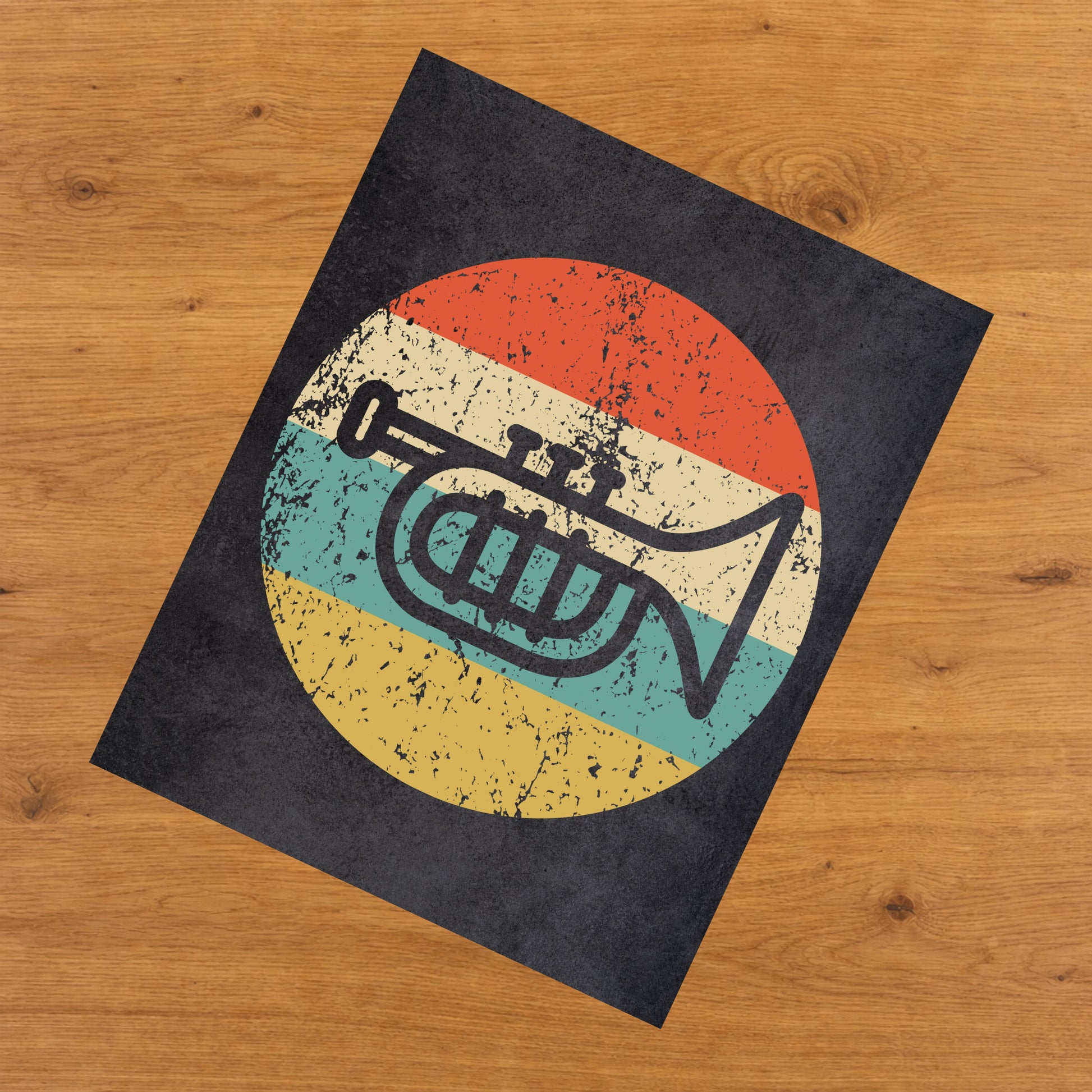 Trumpet Music Icon Retro 8"x10" Wall Art Print
