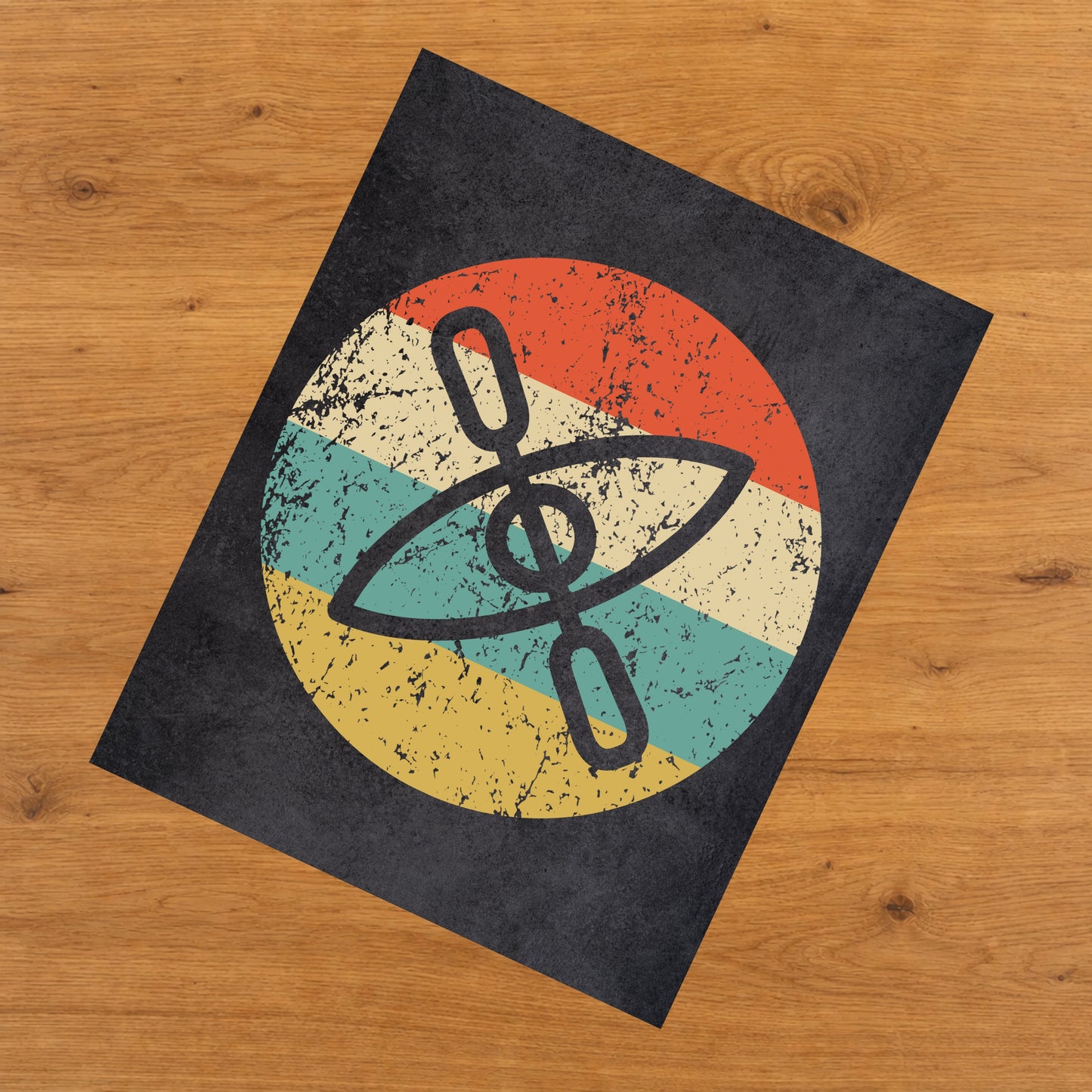 Kayak Icon Retro 8"x10" Wall Art Print