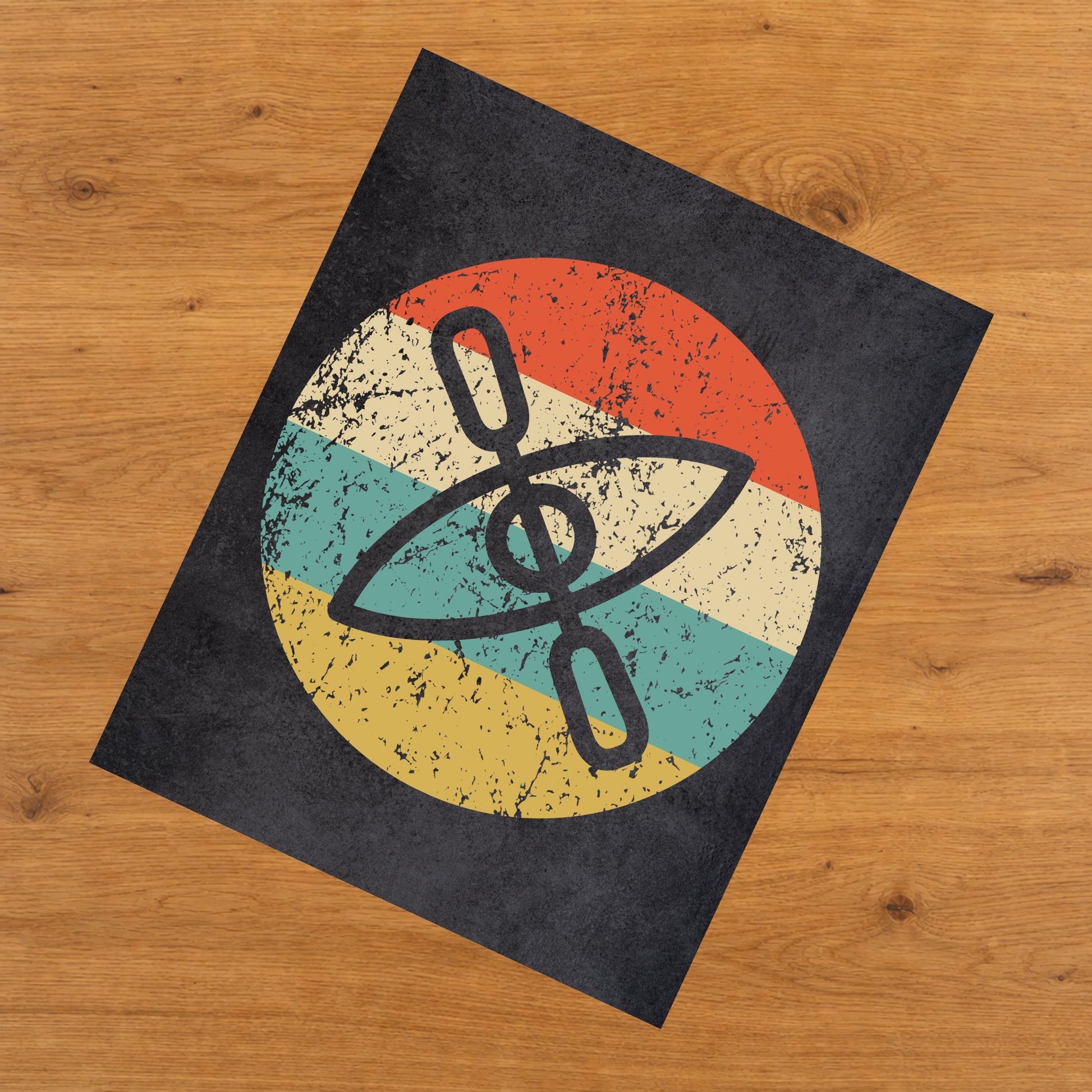 Kayak Icon Retro 8"x10" Wall Art Print