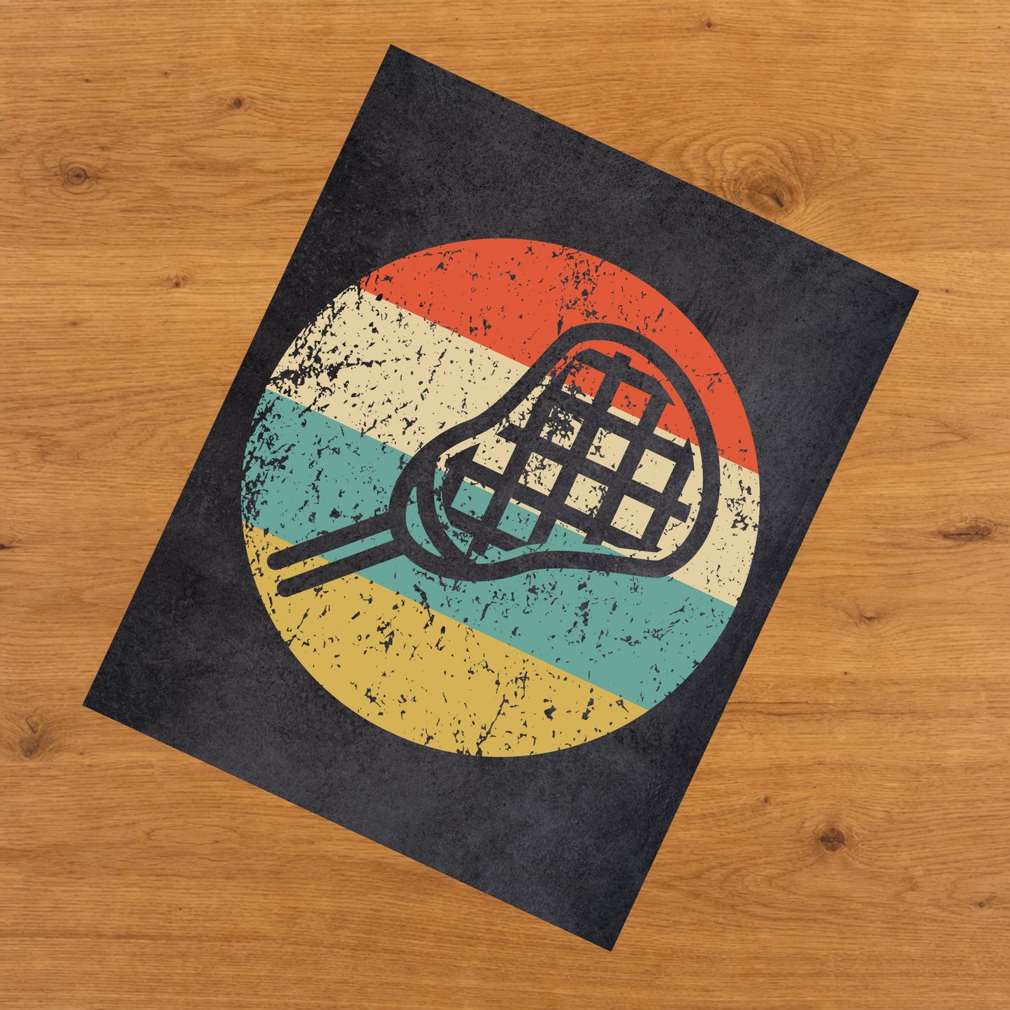 Lacrosse Stick Sports Icon Retro 8"x10" Wall Art Print
