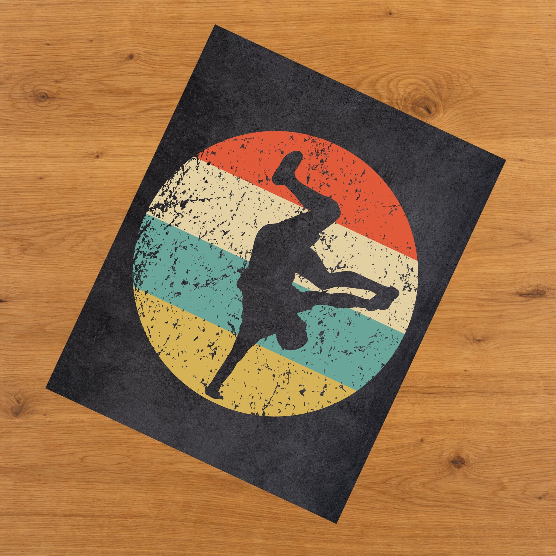 Breakdancing B Boy Dance Icon Retro 8"x10" Wall Art Print