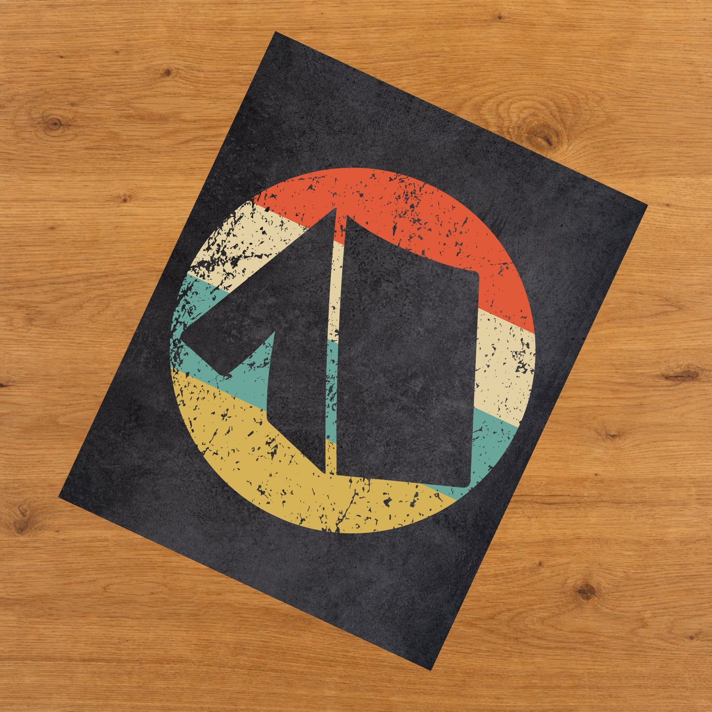Outdoors Camping Tent Icon Retro 8"x10" Wall Art Print
