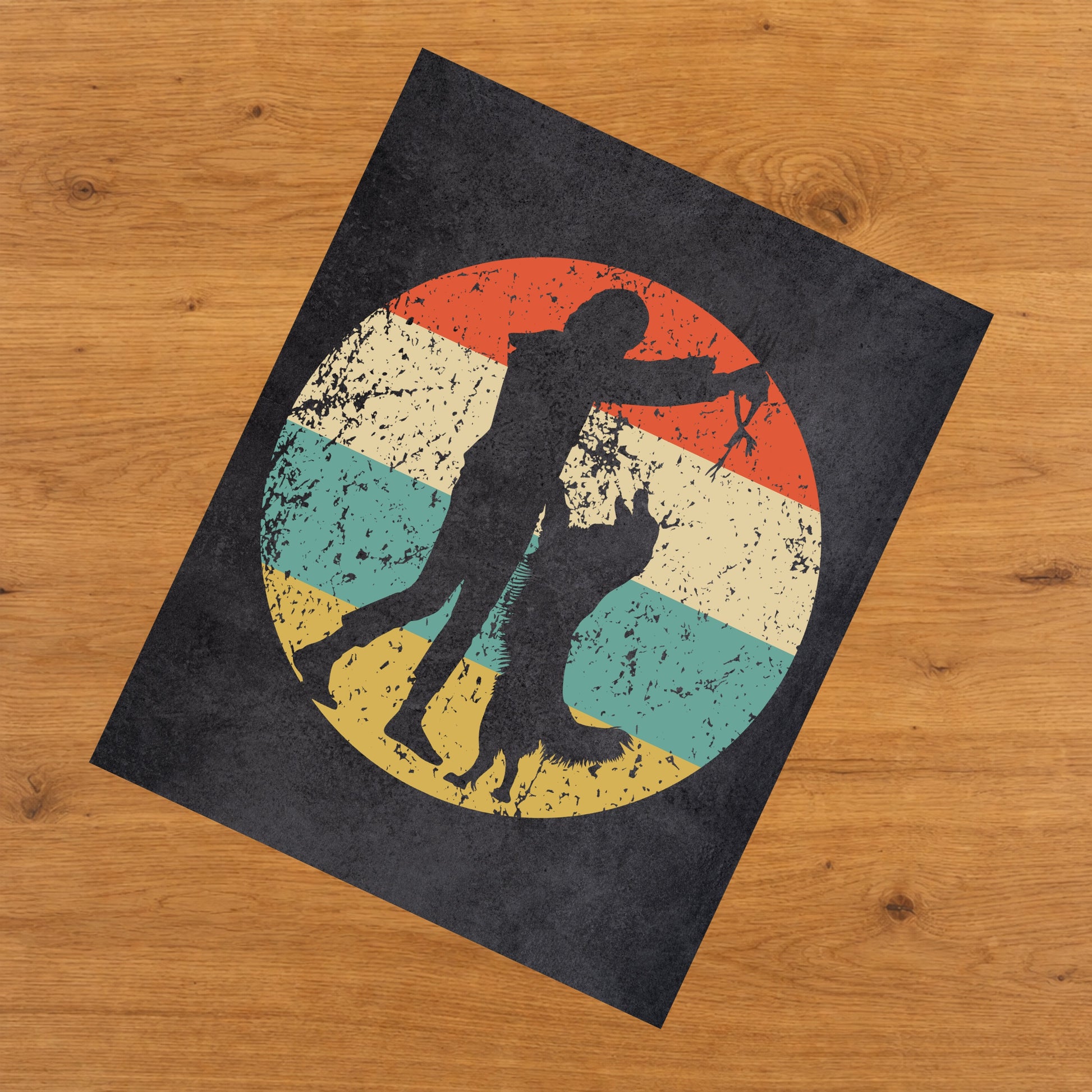 Dog Trainer Icon Retro 8"x10" Wall Art Print