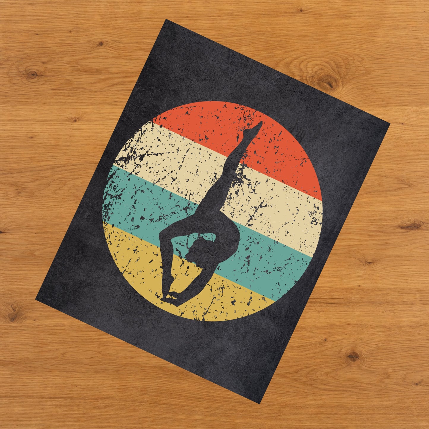 Gymnastics Gymnast Icon Retro 8"x10" Wall Art Print