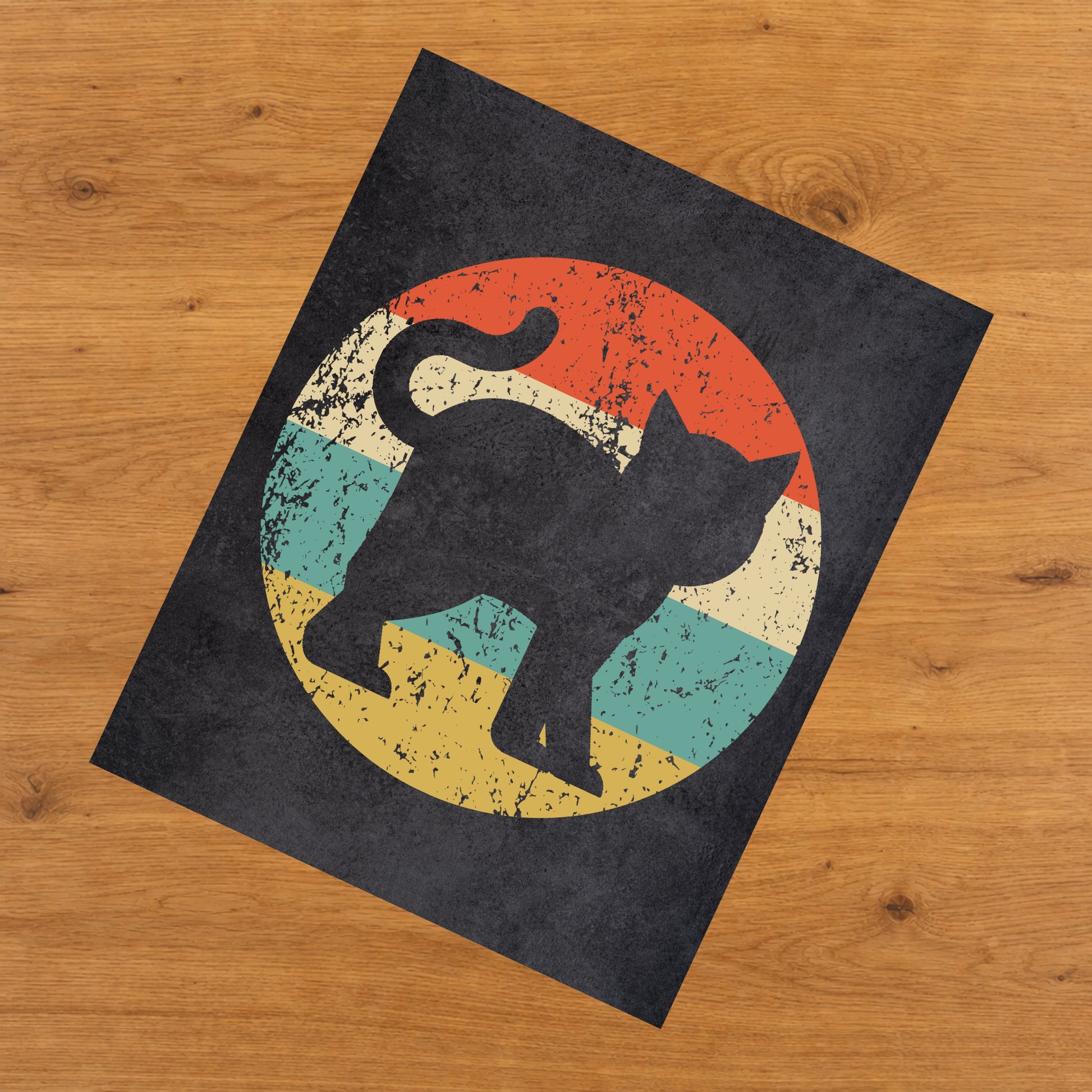 Cat Animal Icon Retro 8"x10" Wall Art Print