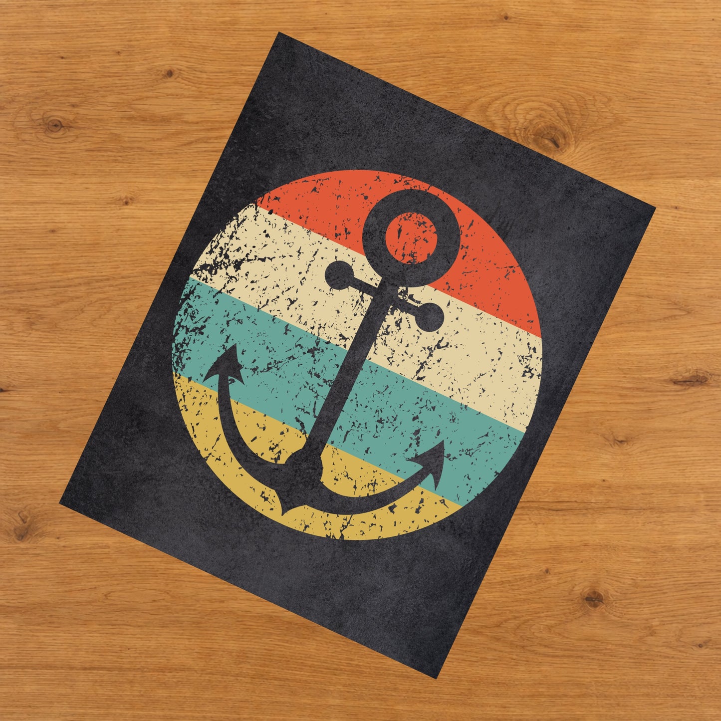 Boat Anchor Nautical Icon Retro 8"x10" Wall Art Print