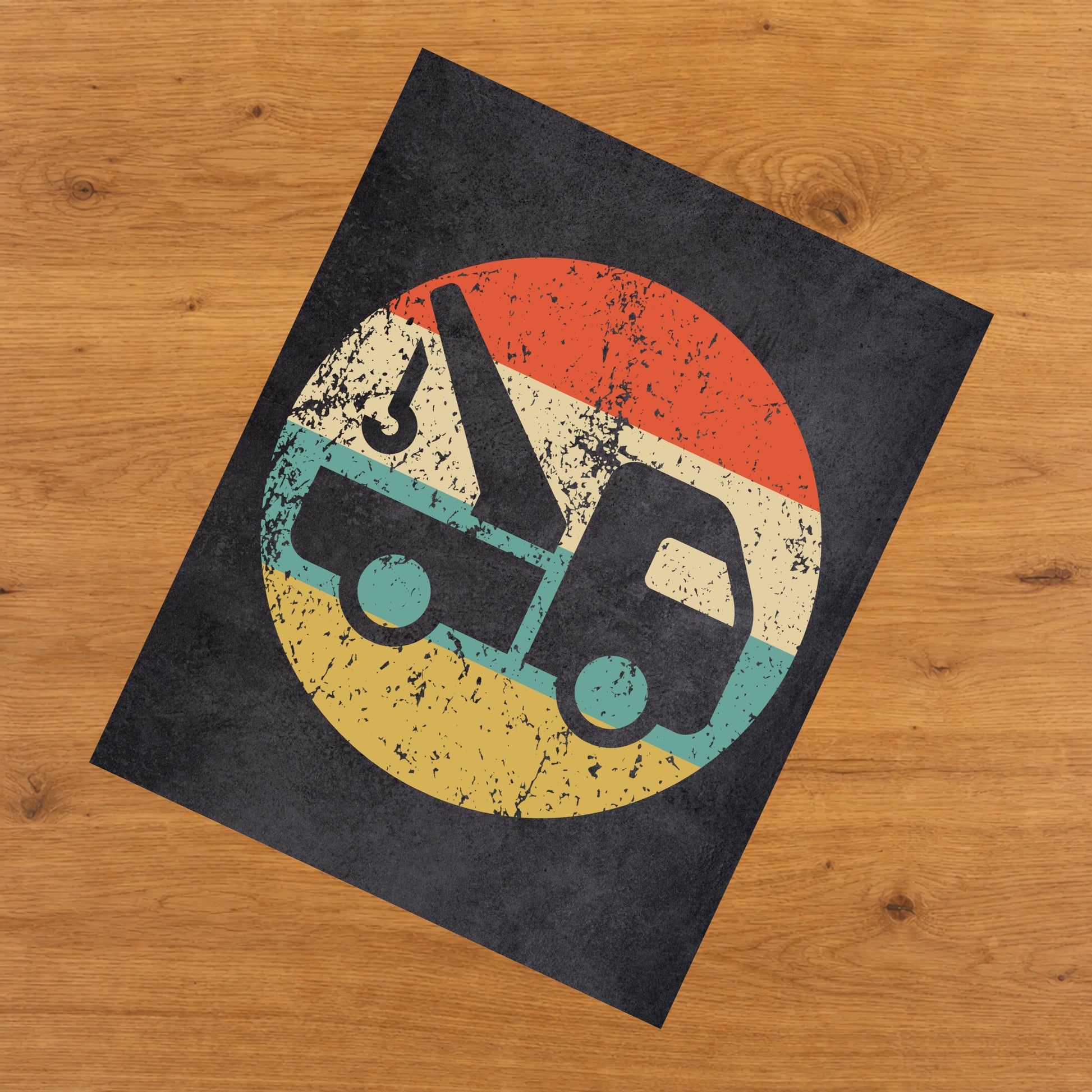 Tow Truck Icon Retro 8"x10" Wall Art Print