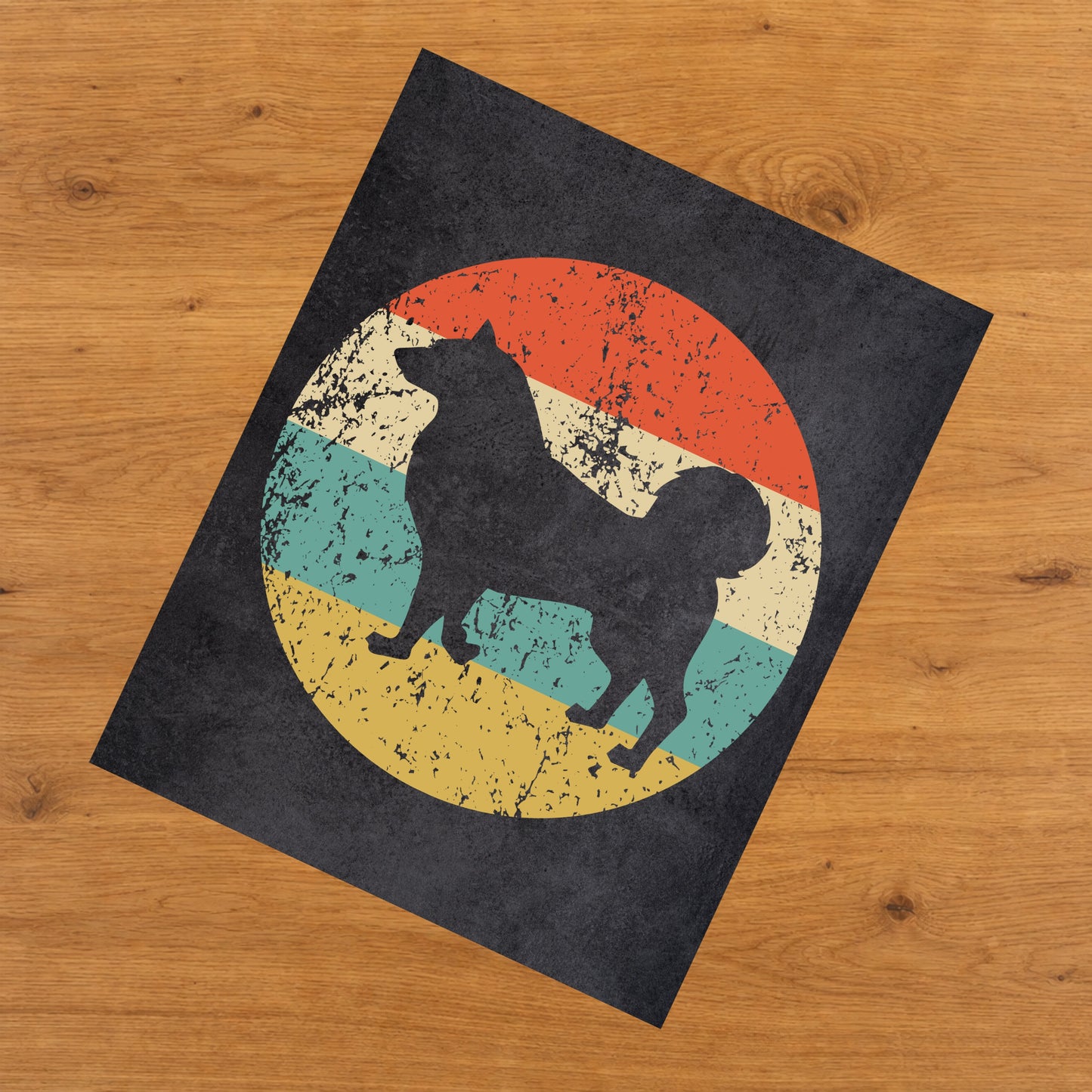 Alaskan Malamute Dog Icon Retro 8"x10" Wall Art Print