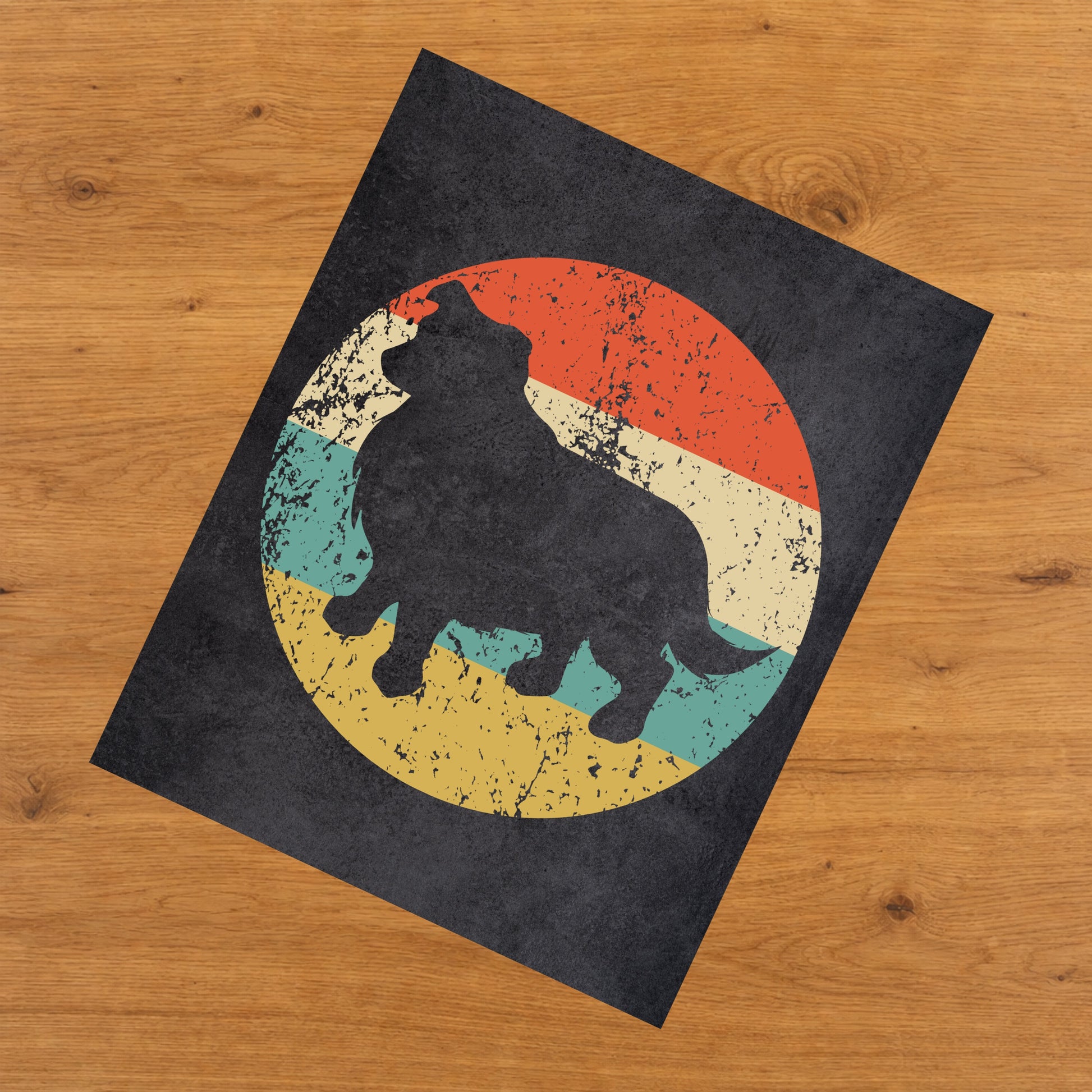 Australian Shepherd Dog Icon Retro 8"x10" Wall Art Print