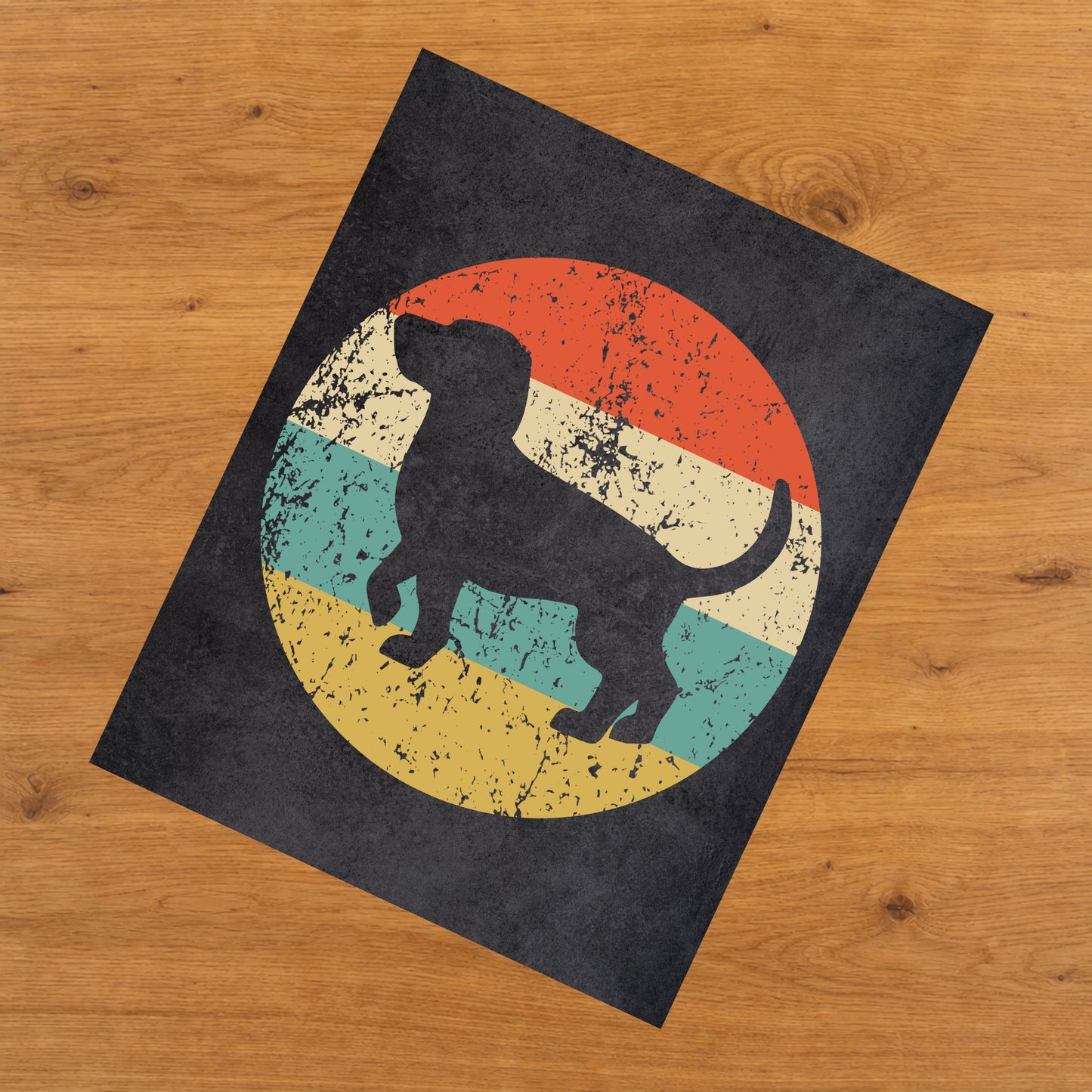 Beagle Dog Icon Retro 8"x10" Wall Art Print