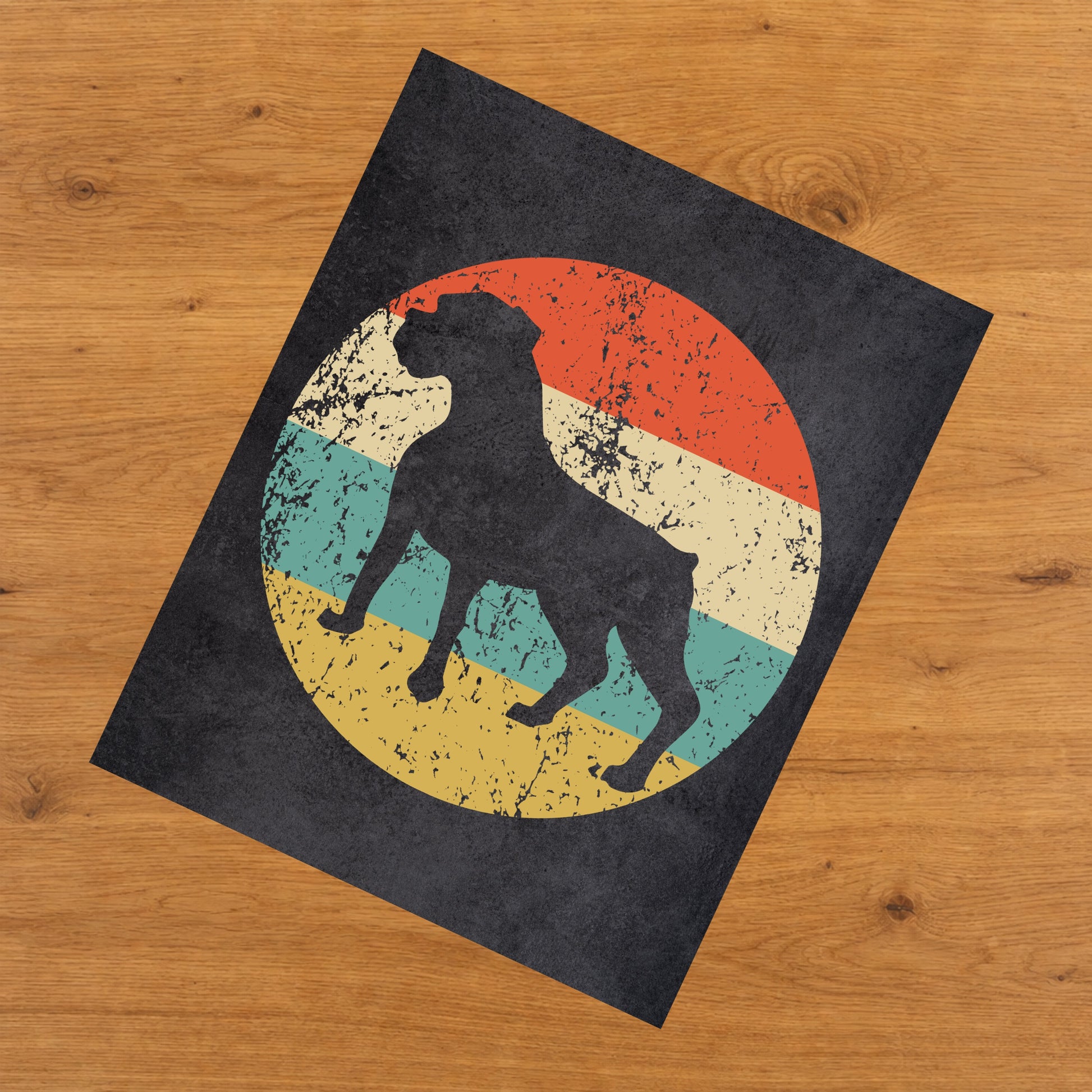 Boxer Dog Icon Retro 8"x10" Wall Art Print
