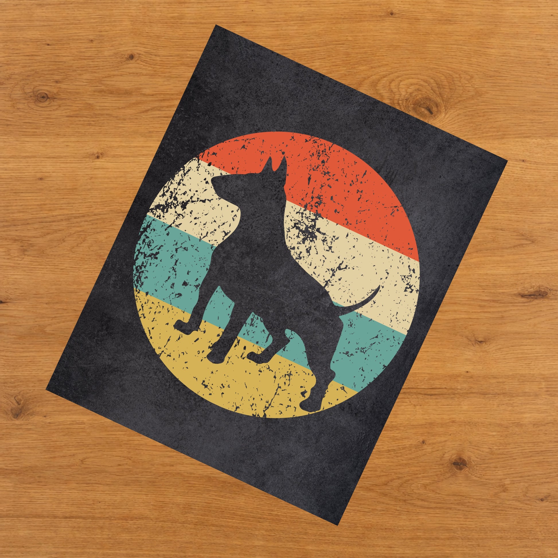 Bull Terrier Dog Icon Retro 8"x10" Wall Art Print
