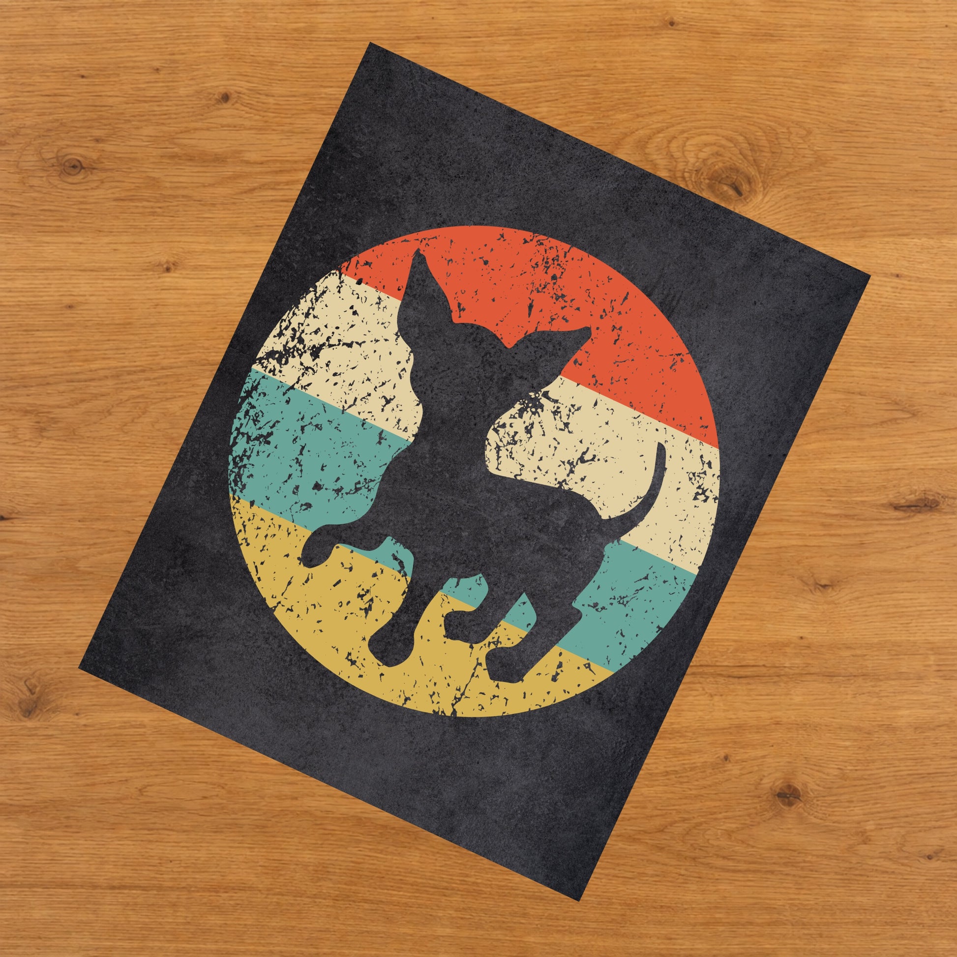 Chihuahua Dog Icon Retro 8"x10" Wall Art Print