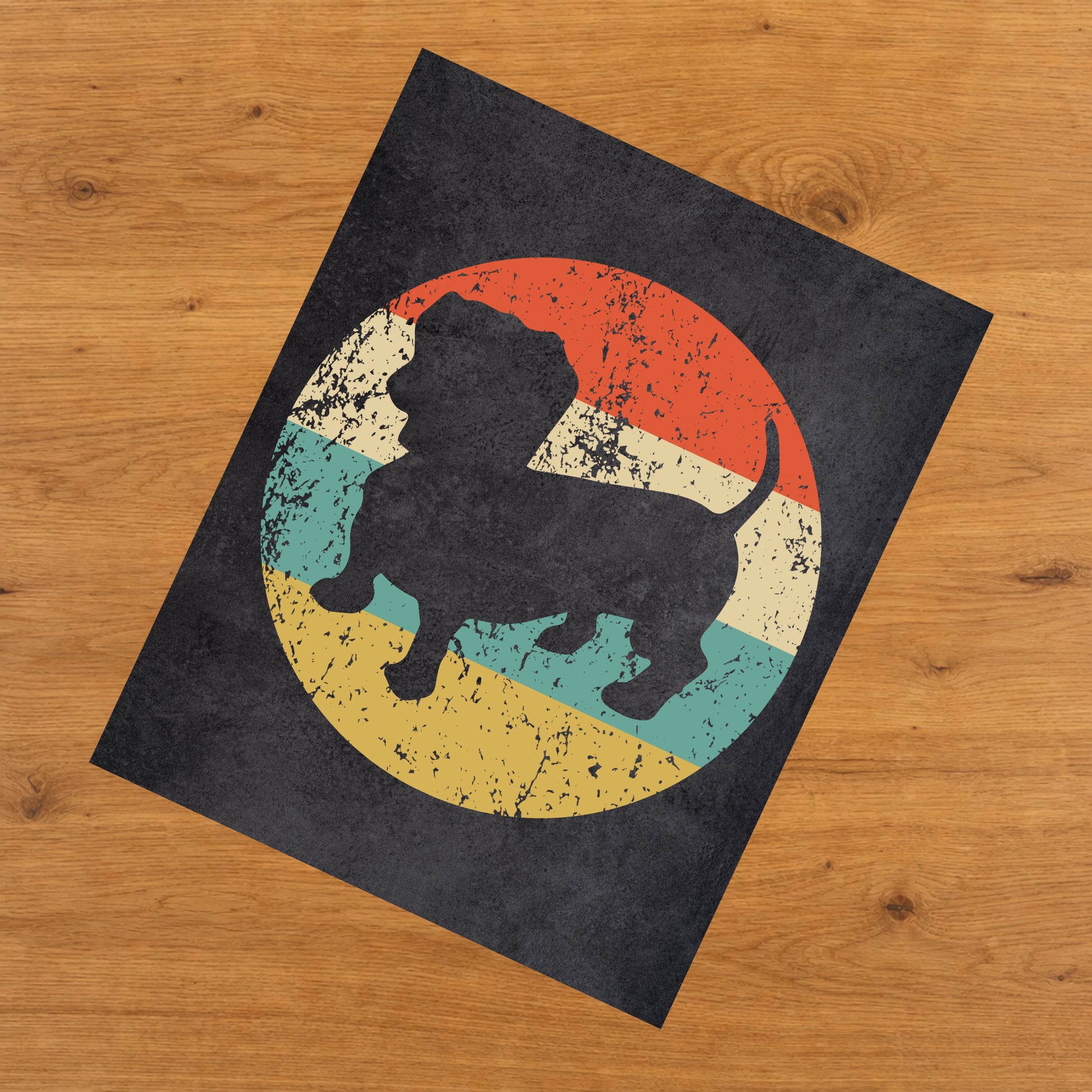 Dachshund Doxen Weiner Dog Icon Retro 8"x10" Wall Art Print
