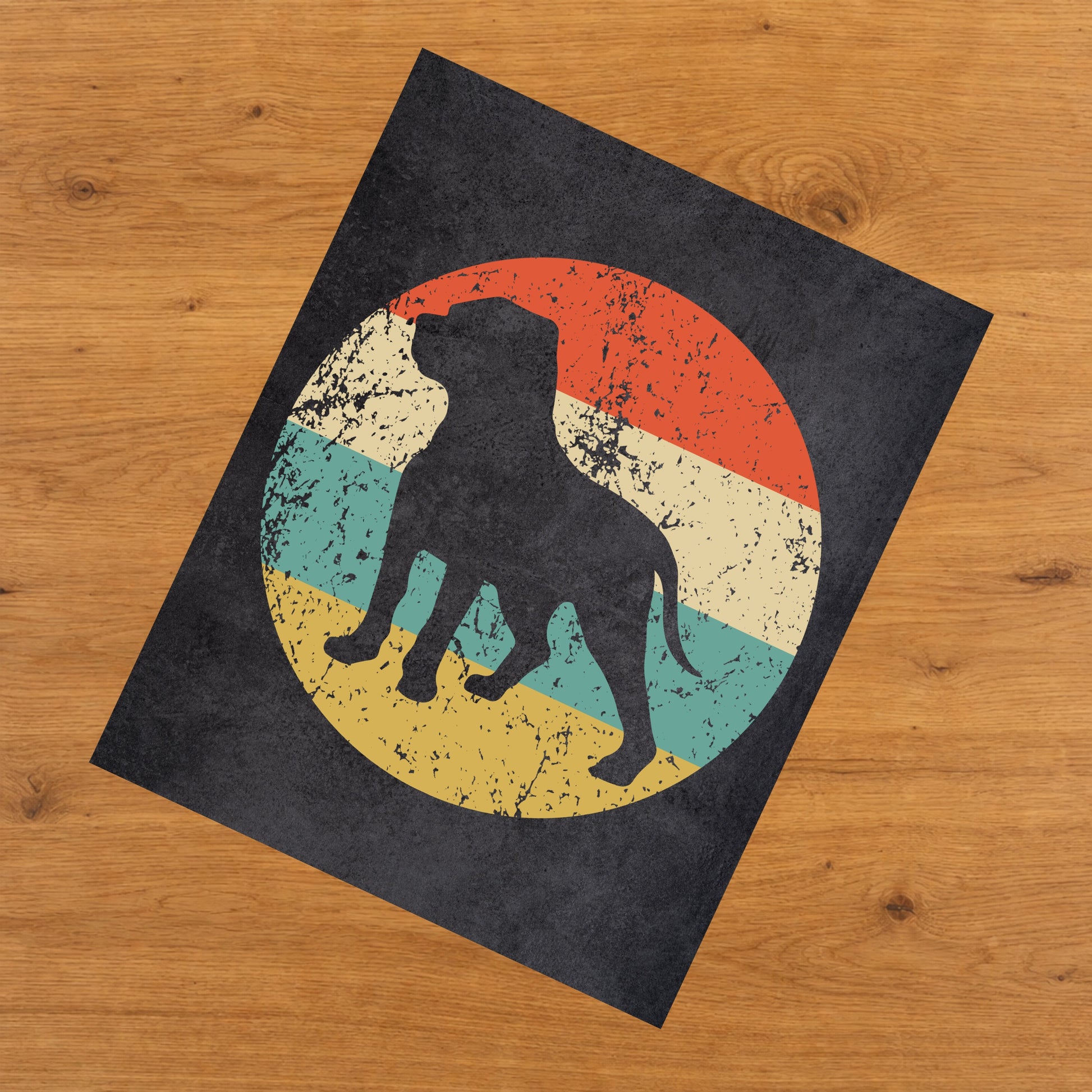 English Mastiff Dog Icon Retro 8"x10" Wall Art Print