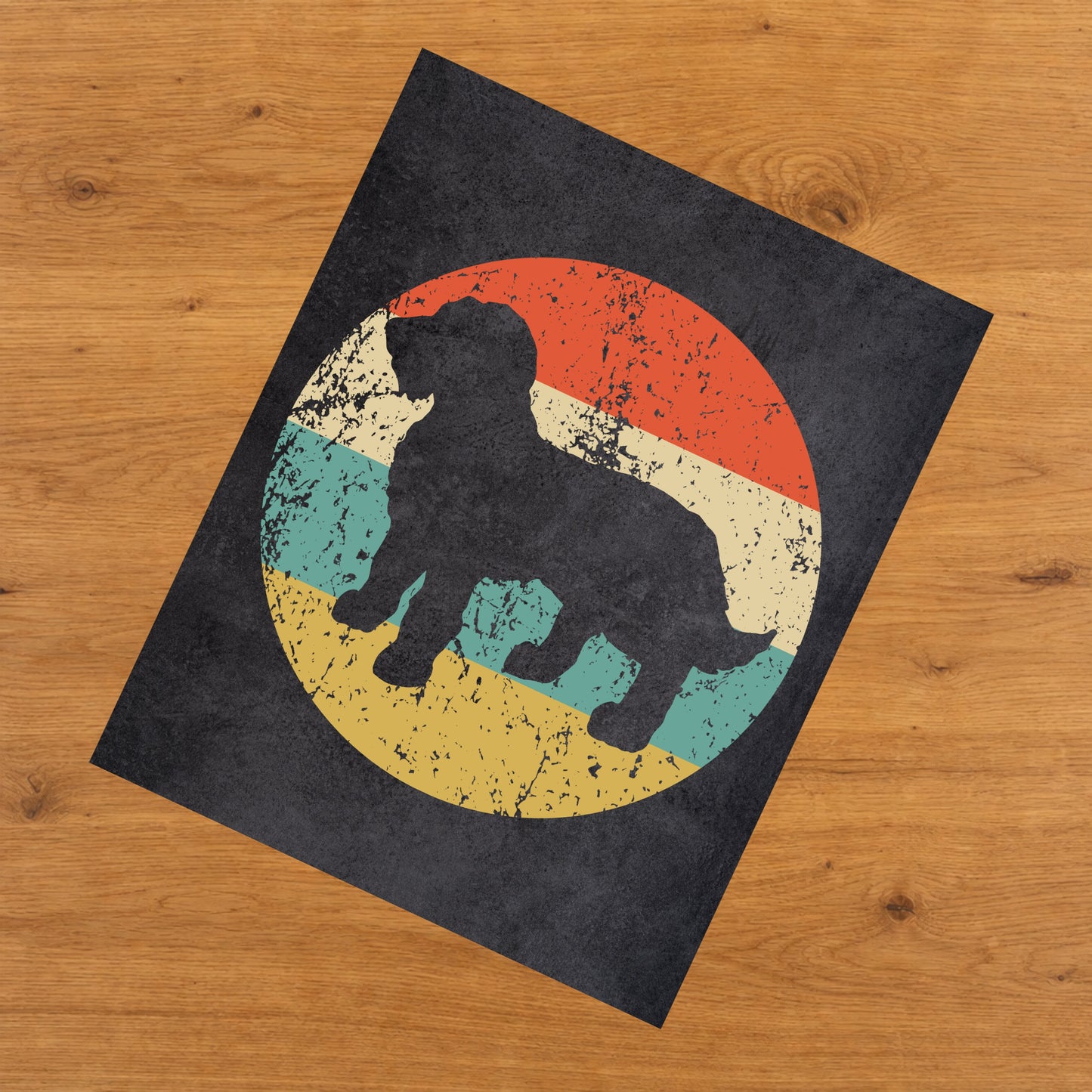 Goldendoodle Dog Icon Retro 8"x10" Wall Art Print