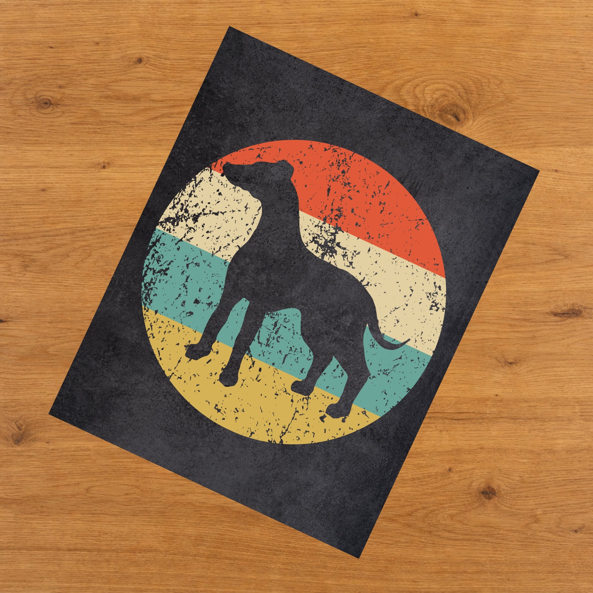 Greyhound Dog Icon Retro 8"x10" Wall Art Print