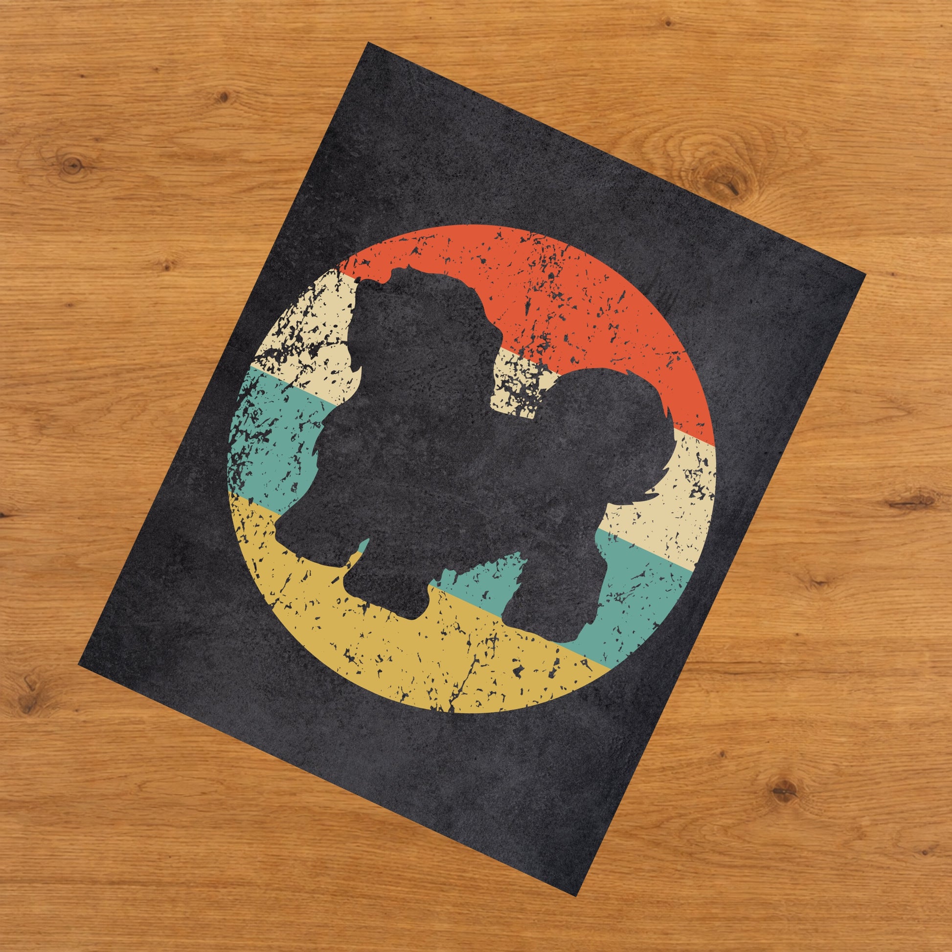 Havanese Dog Icon Retro 8"x10" Wall Art Print