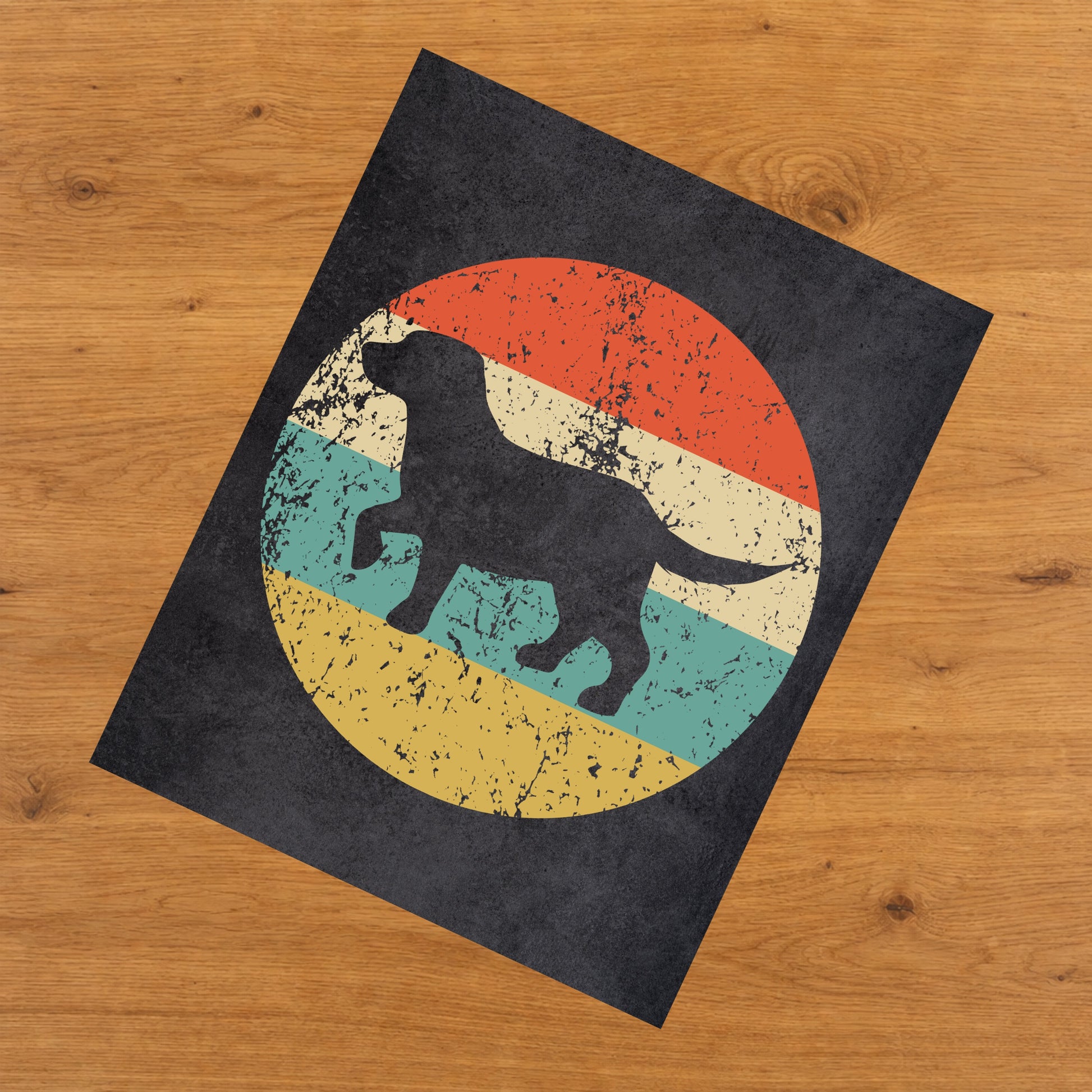Labrador Retriever Dog Icon Retro 8"x10" Wall Art Print