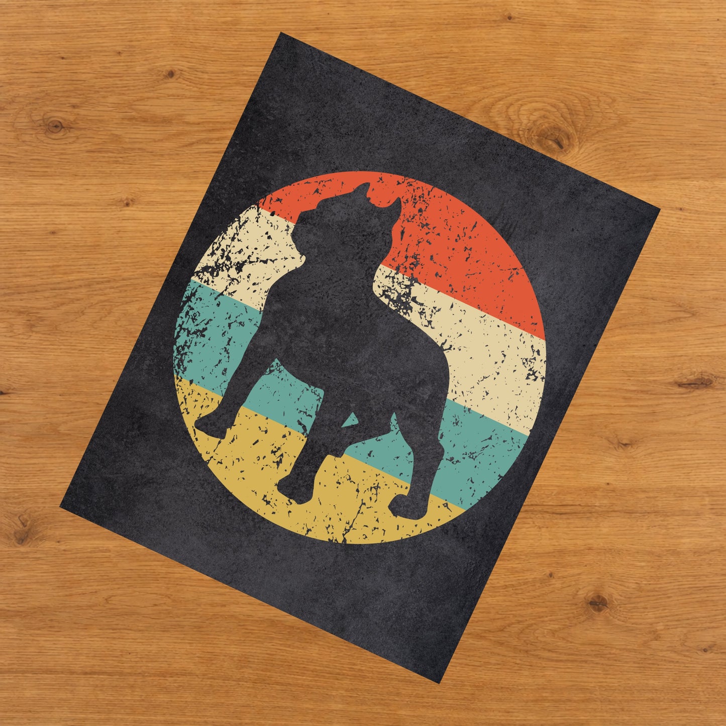 Pit Bull Dog Icon Retro 8"x10" Wall Art Print