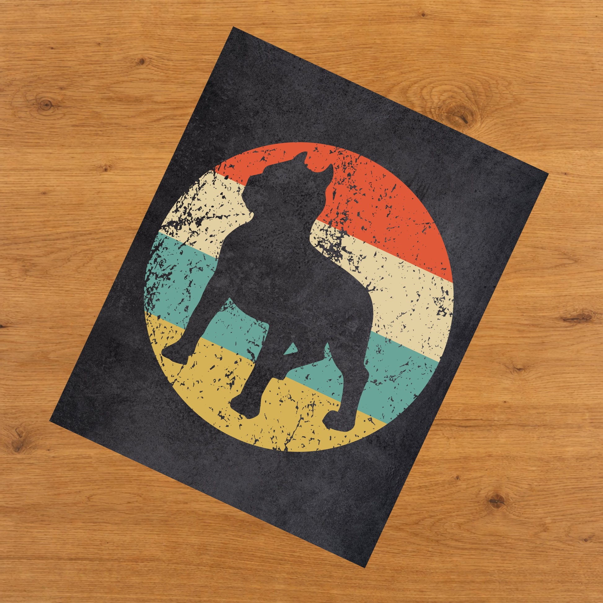 Pit Bull Dog Icon Retro 8"x10" Wall Art Print