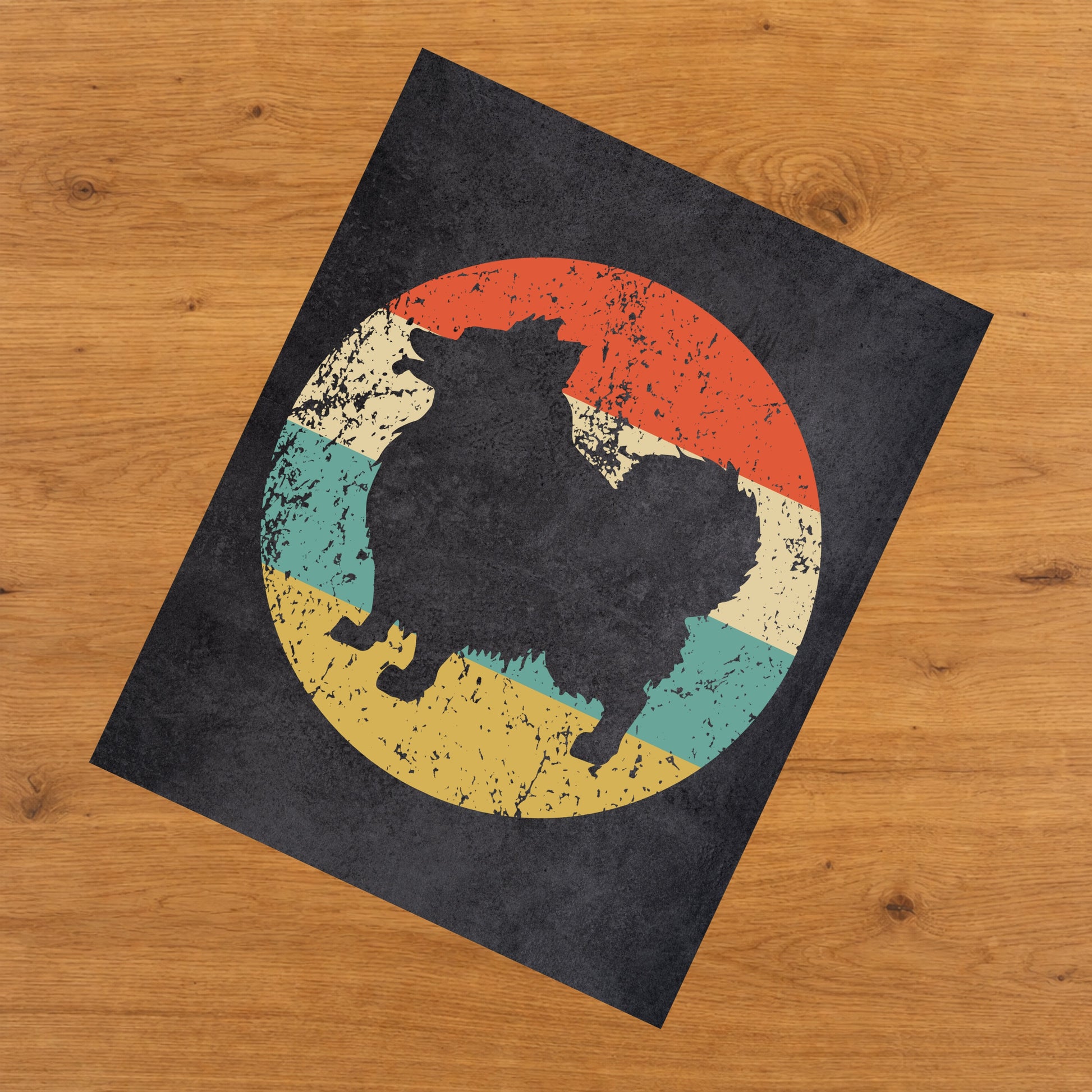 Pomeranian Dog Icon Retro 8"x10" Wall Art Print