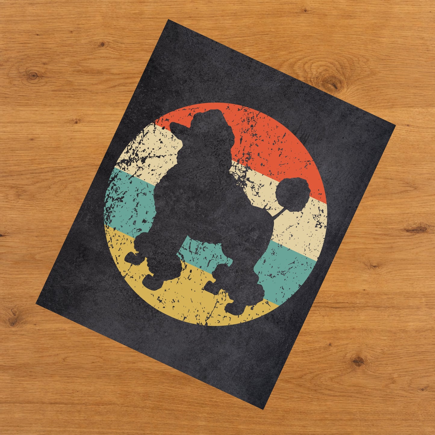 Poodle Dog Icon Retro 8"x10" Wall Art Print