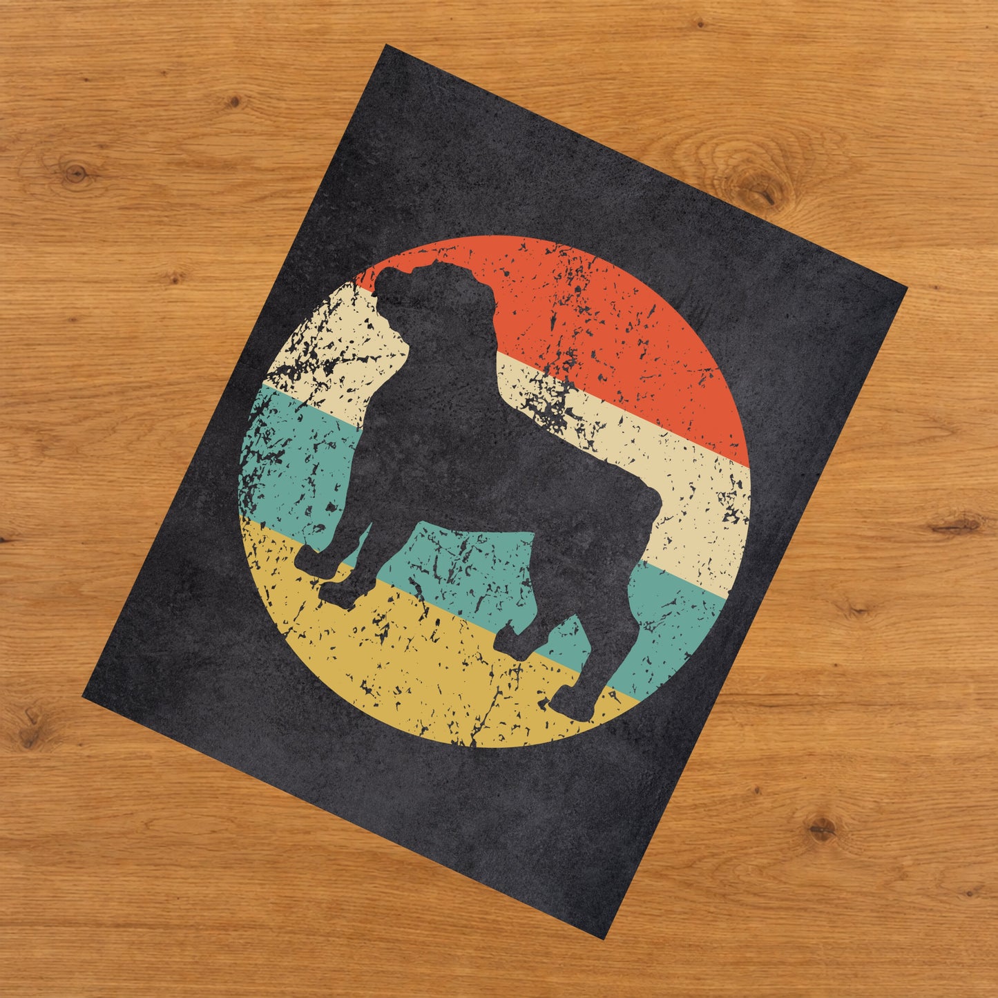 Rottweiler Dog Icon Retro 8"x10" Wall Art Print
