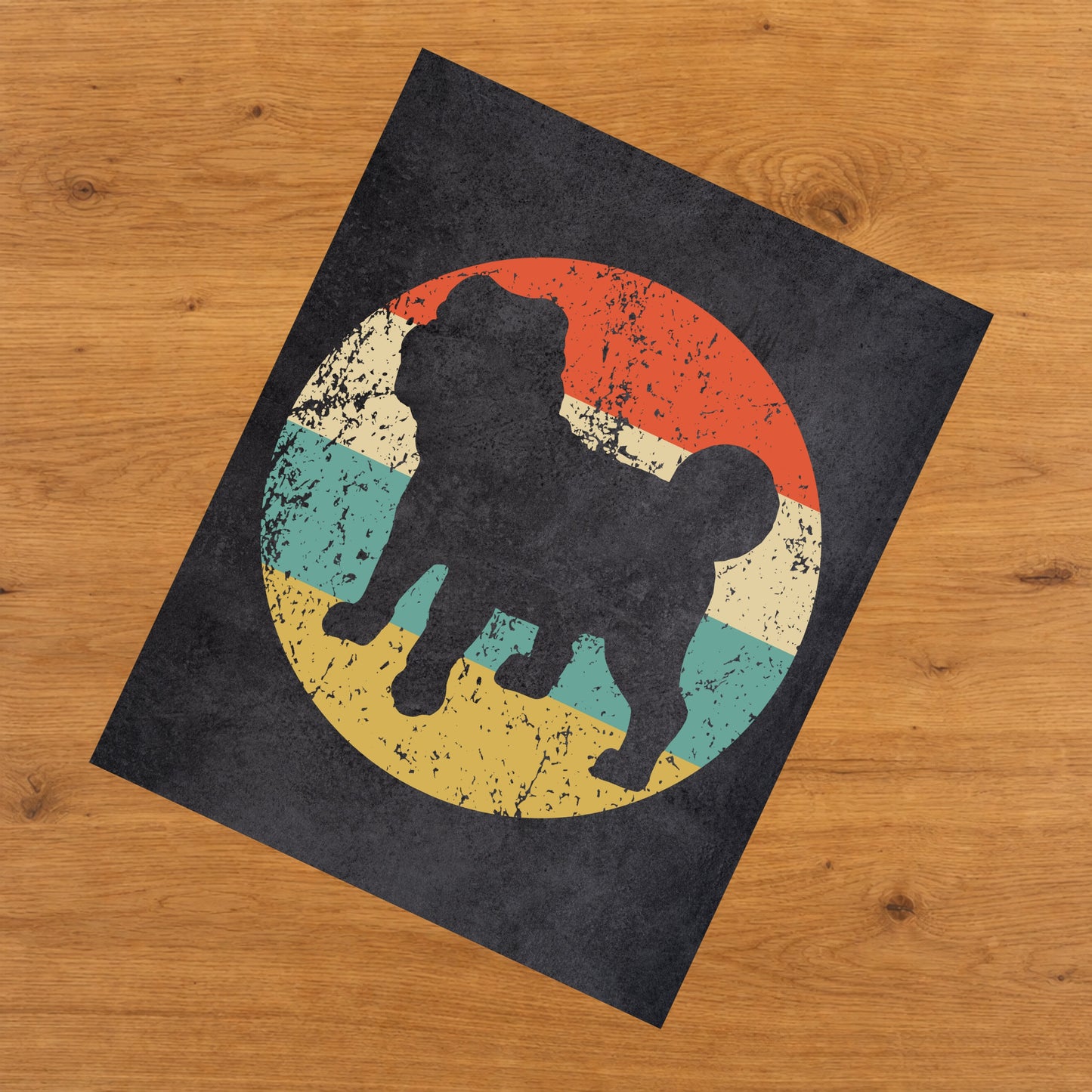 Shar Pei Dog Icon Retro 8"x10" Wall Art Print