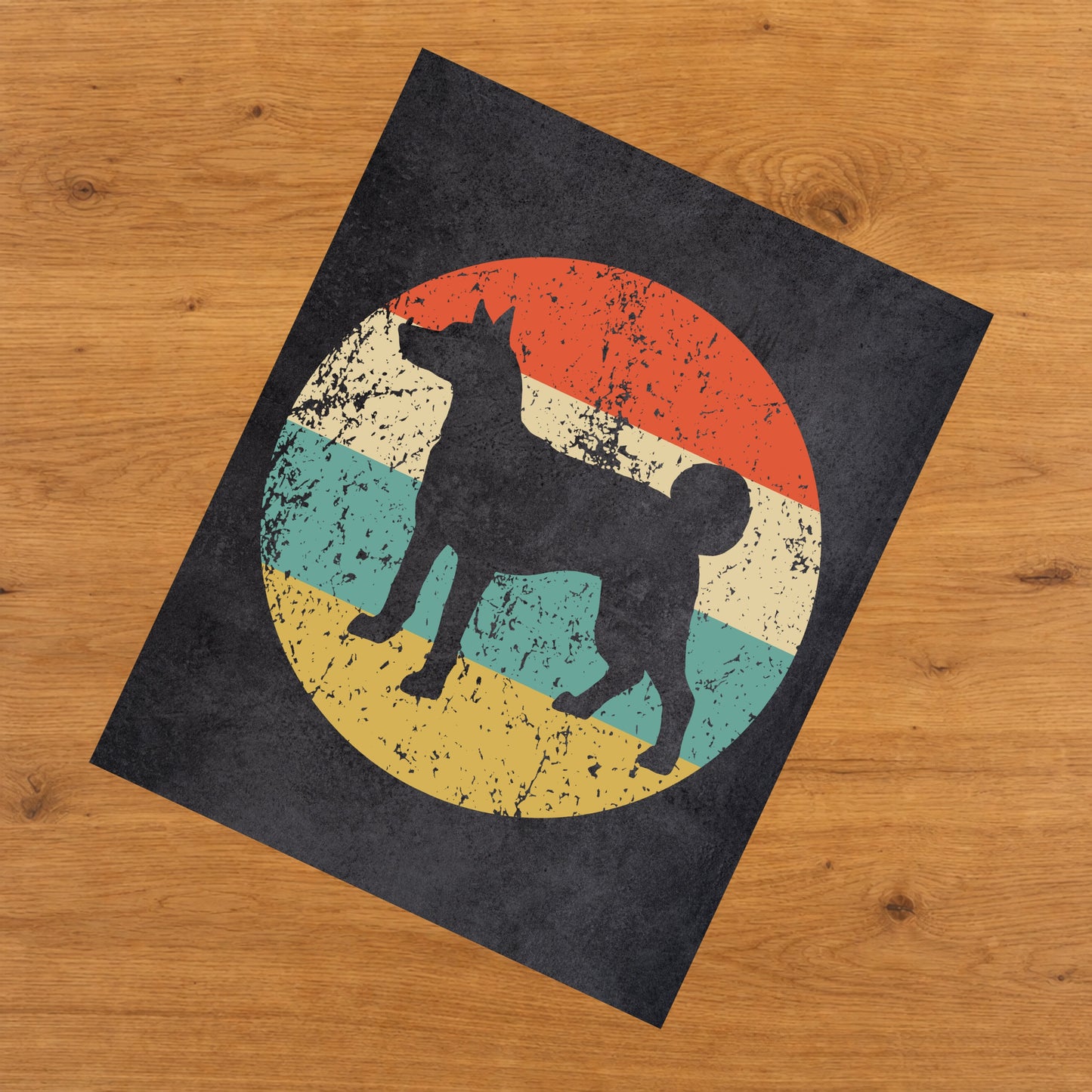 Basenji Dog Icon Retro 8"x10" Wall Art Print