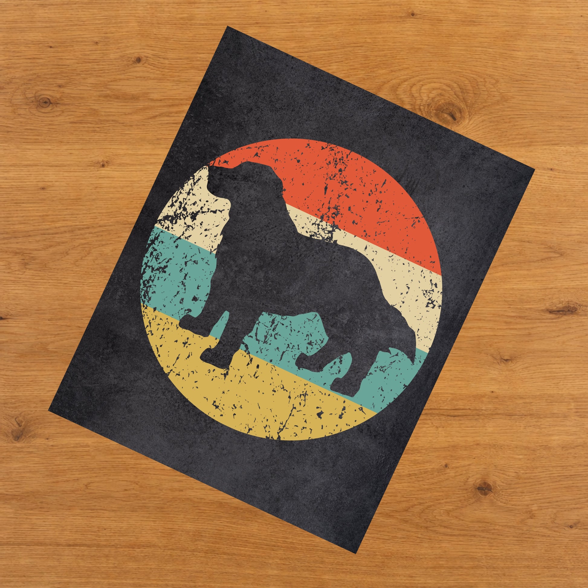Bernese Mountain Dog Icon Retro 8"x10" Wall Art Print