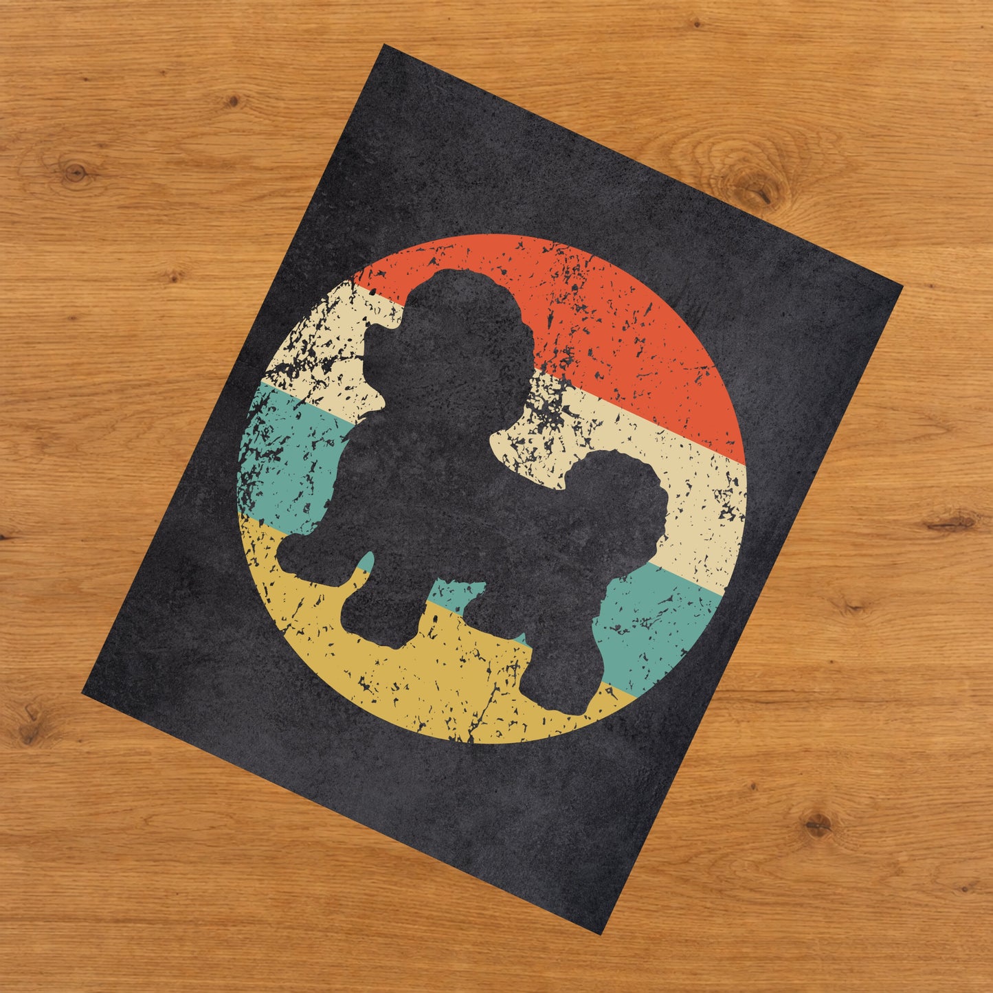 Bichon Frise Dog Icon Retro 8"x10" Wall Art Print