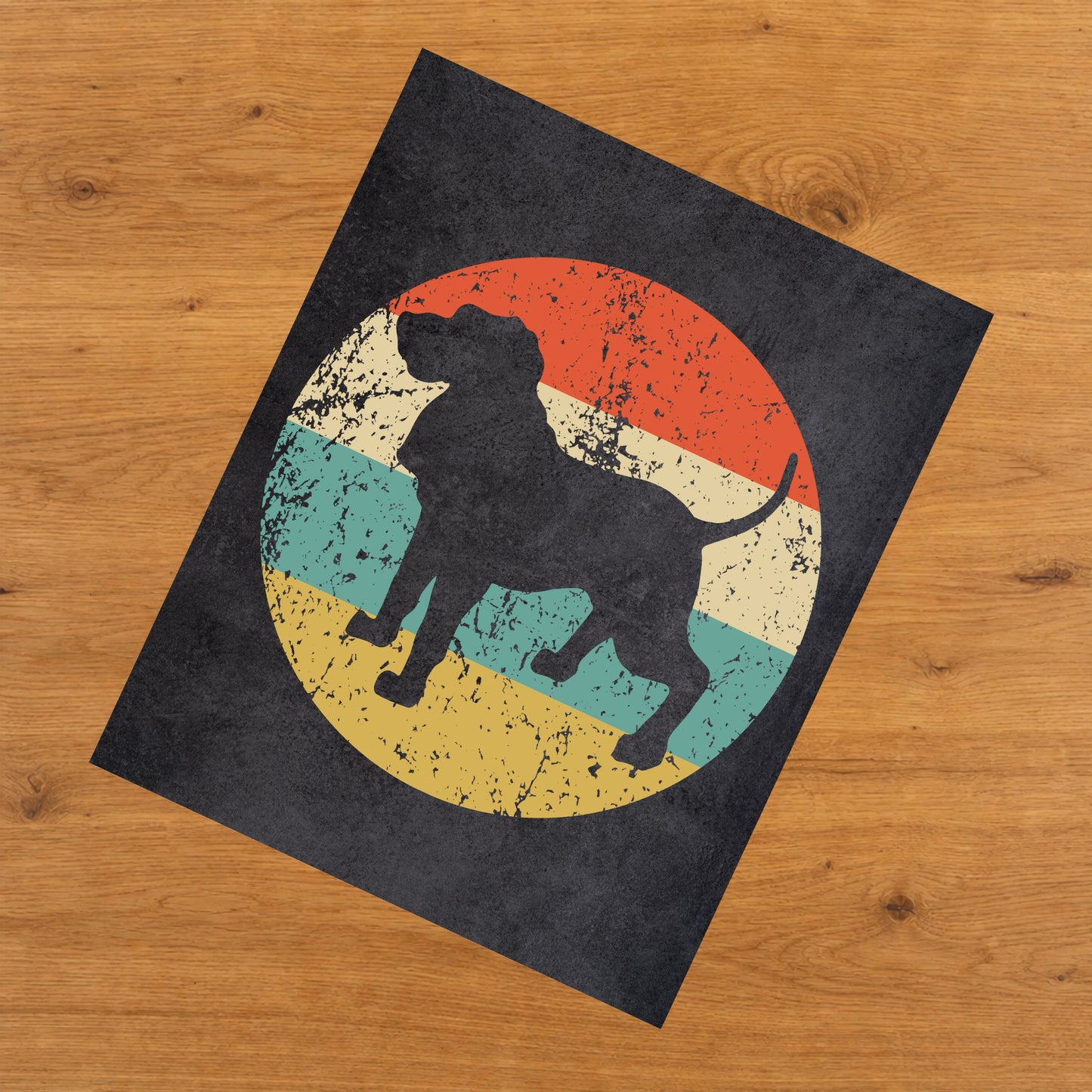 Bloodhound Dog Icon Retro 8"x10" Wall Art Print