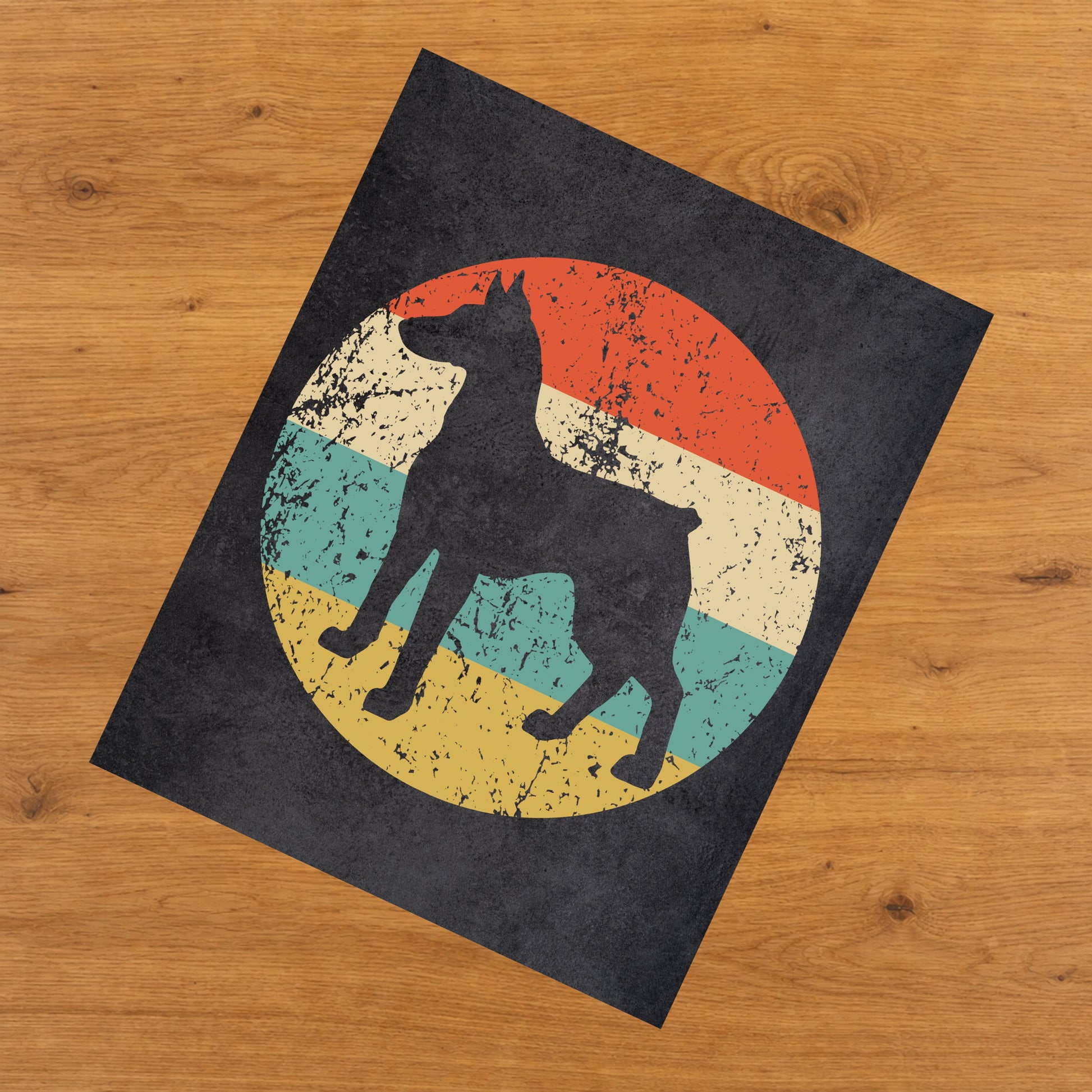 Doberman Dog Icon Retro 8"x10" Wall Art Print