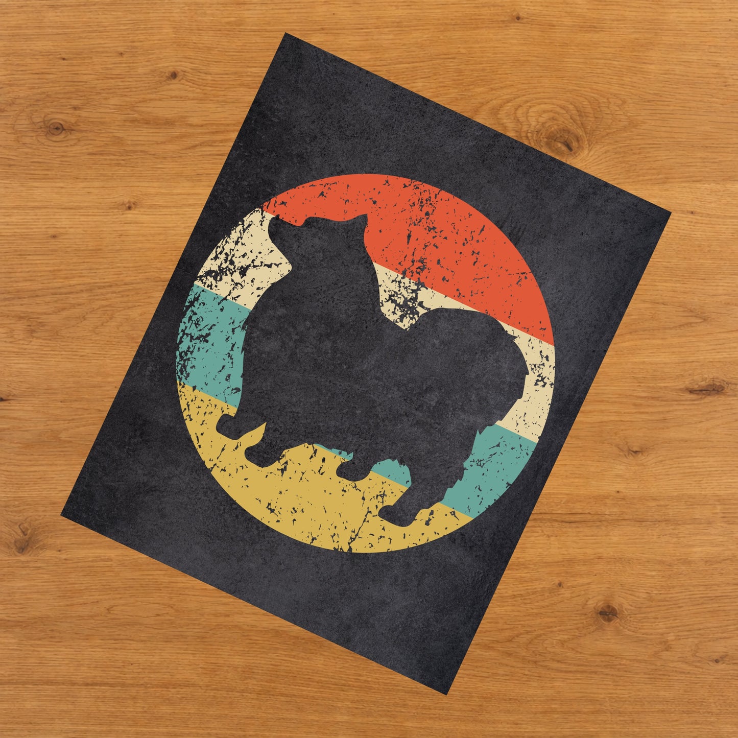 Keeshond Dog Icon Retro 8"x10" Wall Art Print