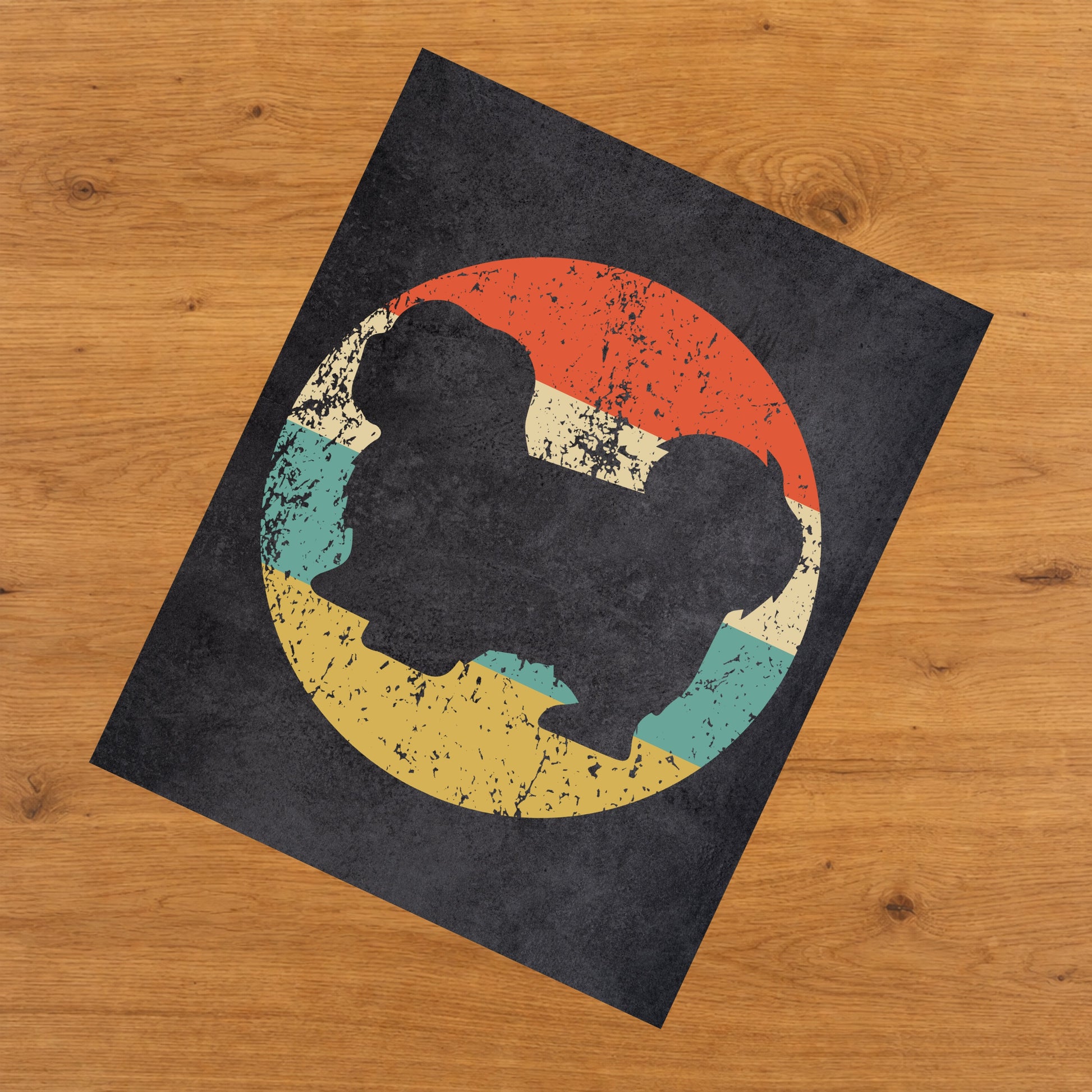 Lhasa Apso Dog Icon Retro 8"x10" Wall Art Print