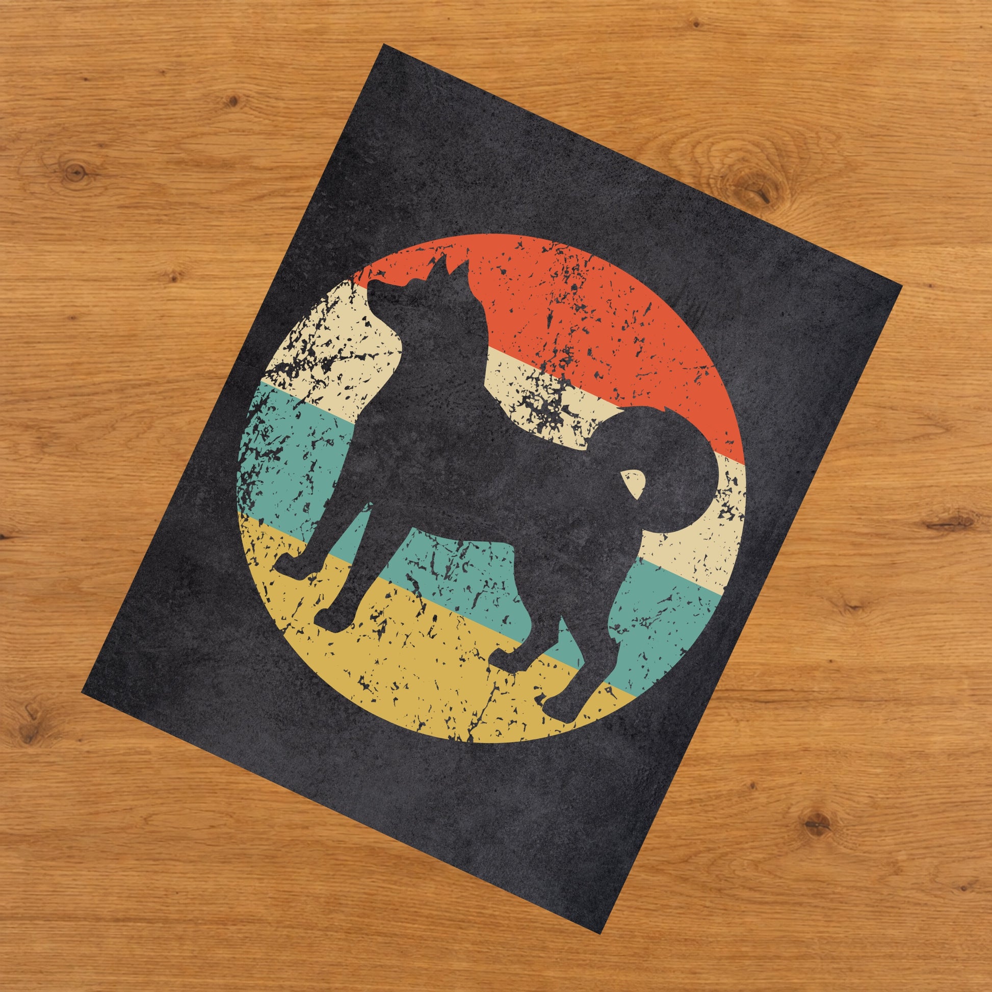 Shiba Inu Dog Icon Retro 8"x10" Wall Art Print